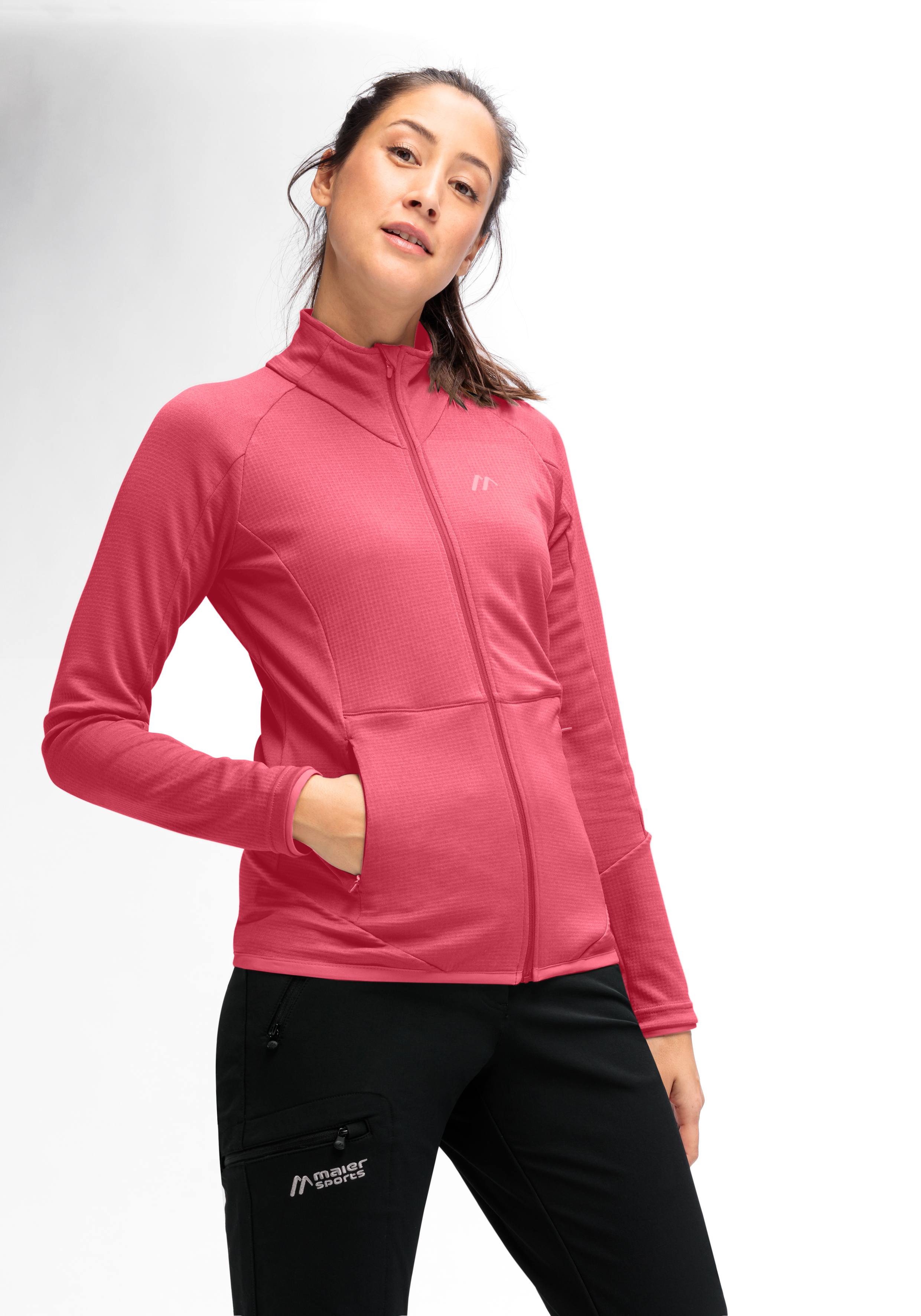 Jacke, Fleece, Reißverschluss, Langarm, Rosa