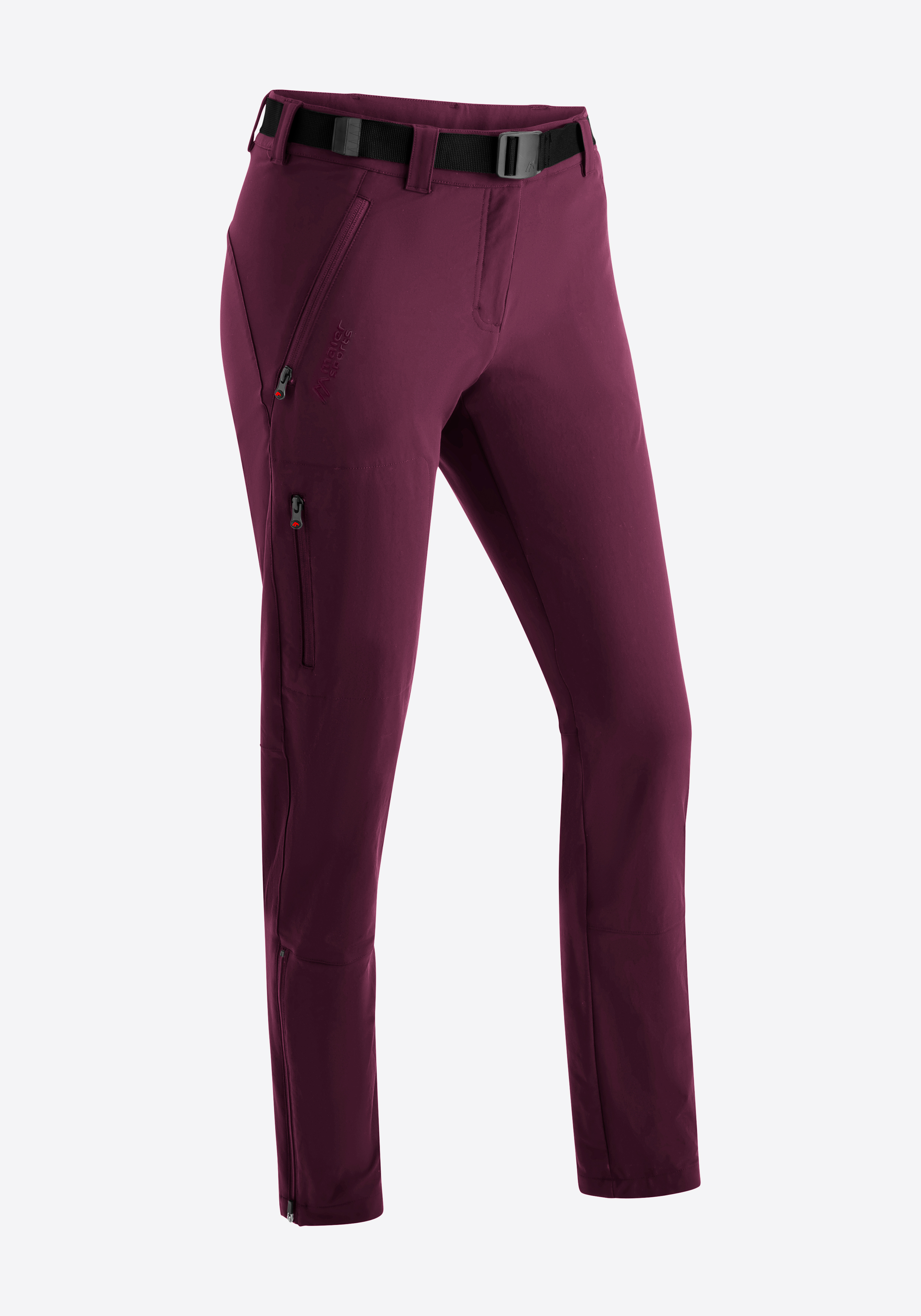 Lana slim Hose, Softshell, Gürtel, Reißverschlusstaschen, Lila