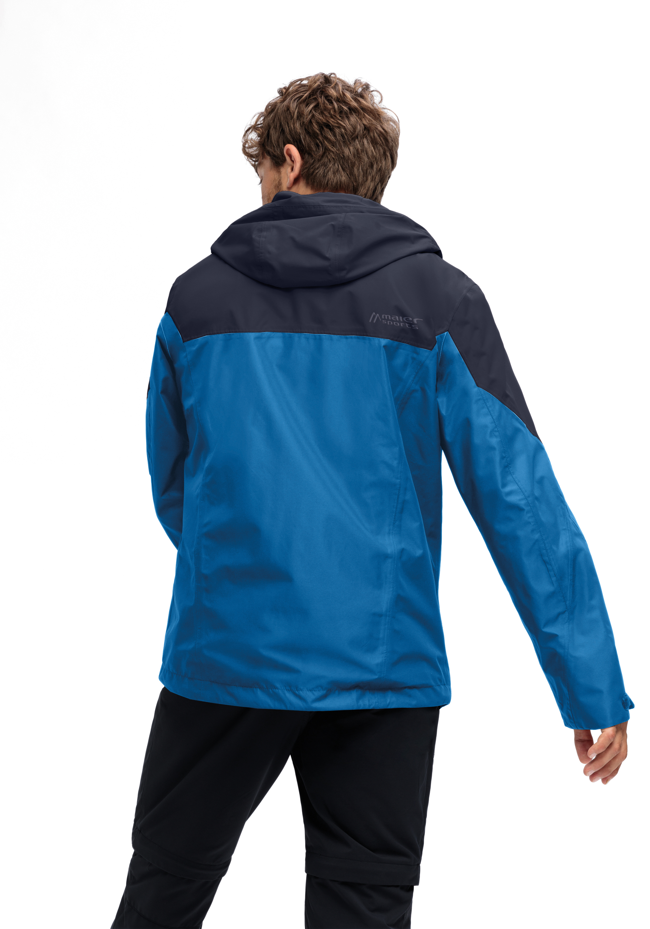 Jacke, Kapuze, Softshell, Blau, Zweiseitig