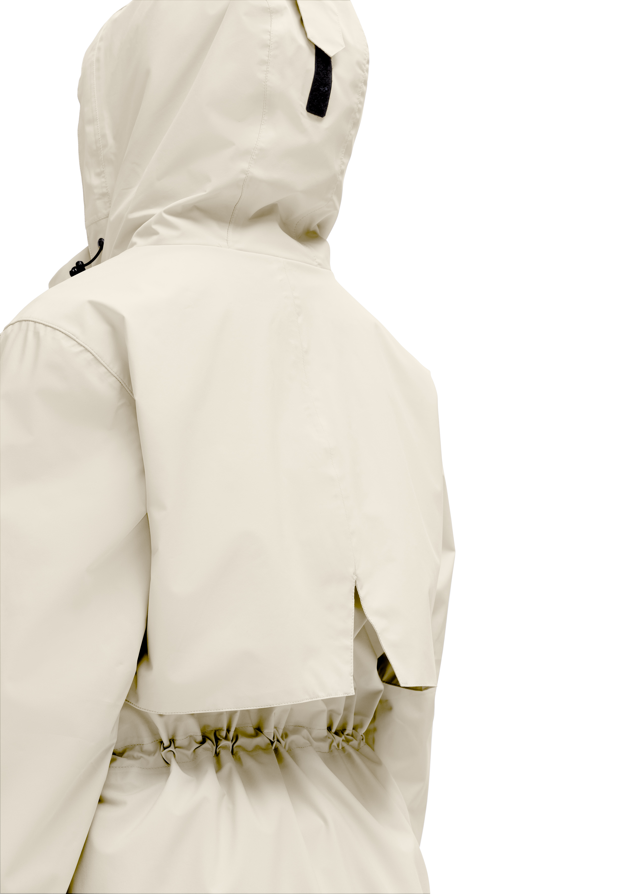 Hooded jacket, Beige color, Windbreaker, Back tab, Elastic waist