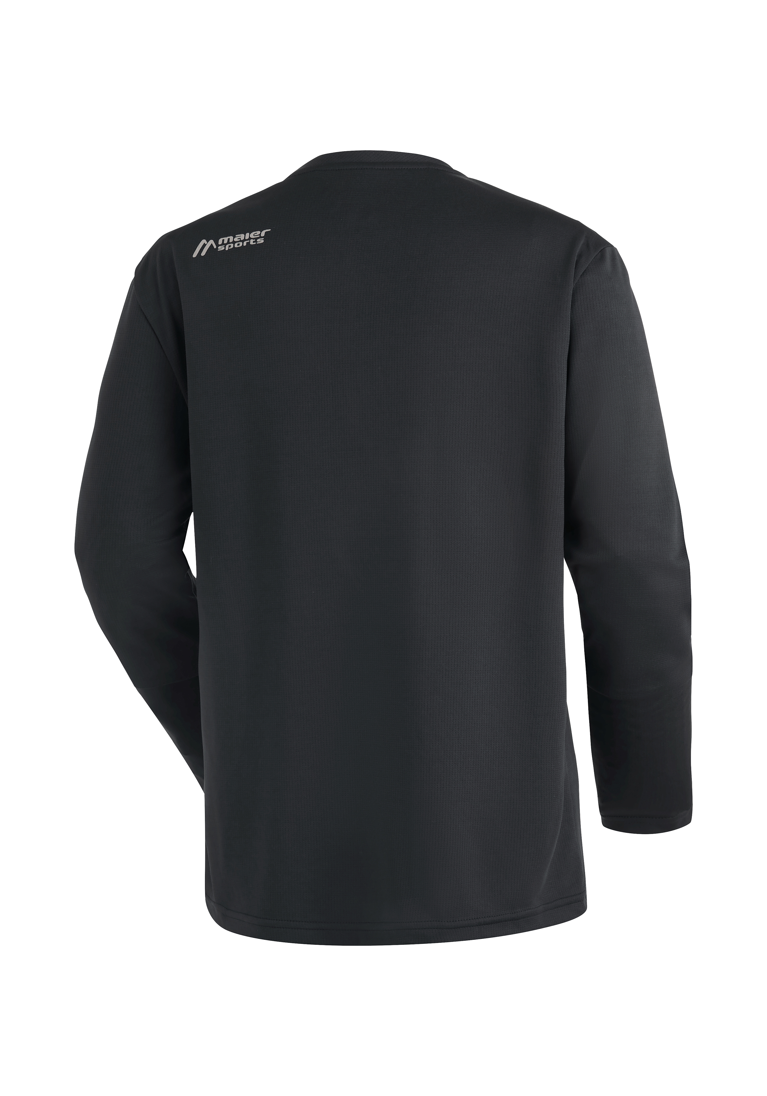 MS FAV Long Tee W Langarm, Ärmel, Vlies, Mantel, Jacke, Langarmshirt, Schwarz, Sportshirt, Rückenansicht, Maier-Sports
