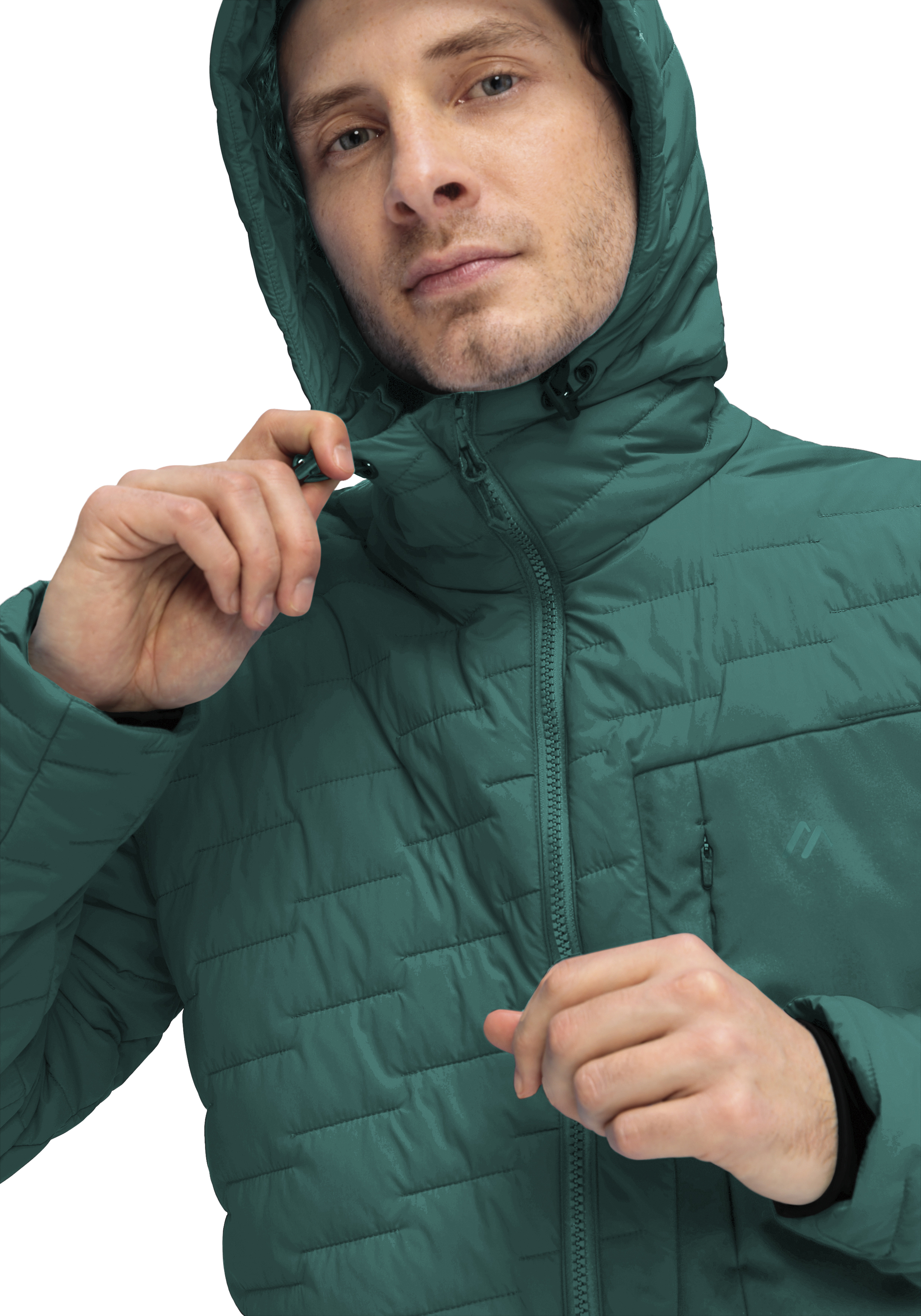 Donovaly M Pufferjacke, Hoodie, Reißverschluss, Steppjacke, Grün