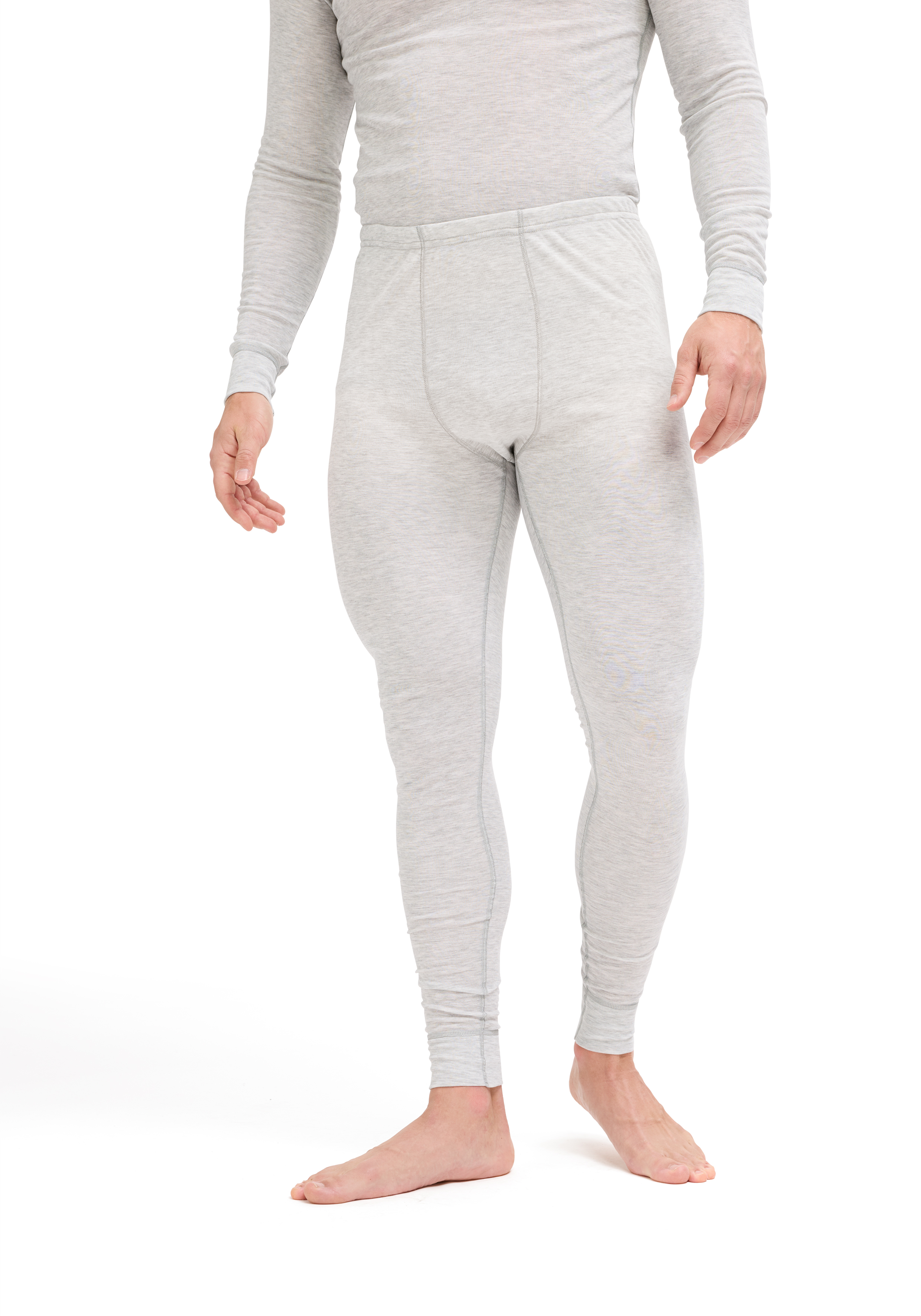 Hosen, Thermo-Leggings, Langarmtop, Stretch, Grau