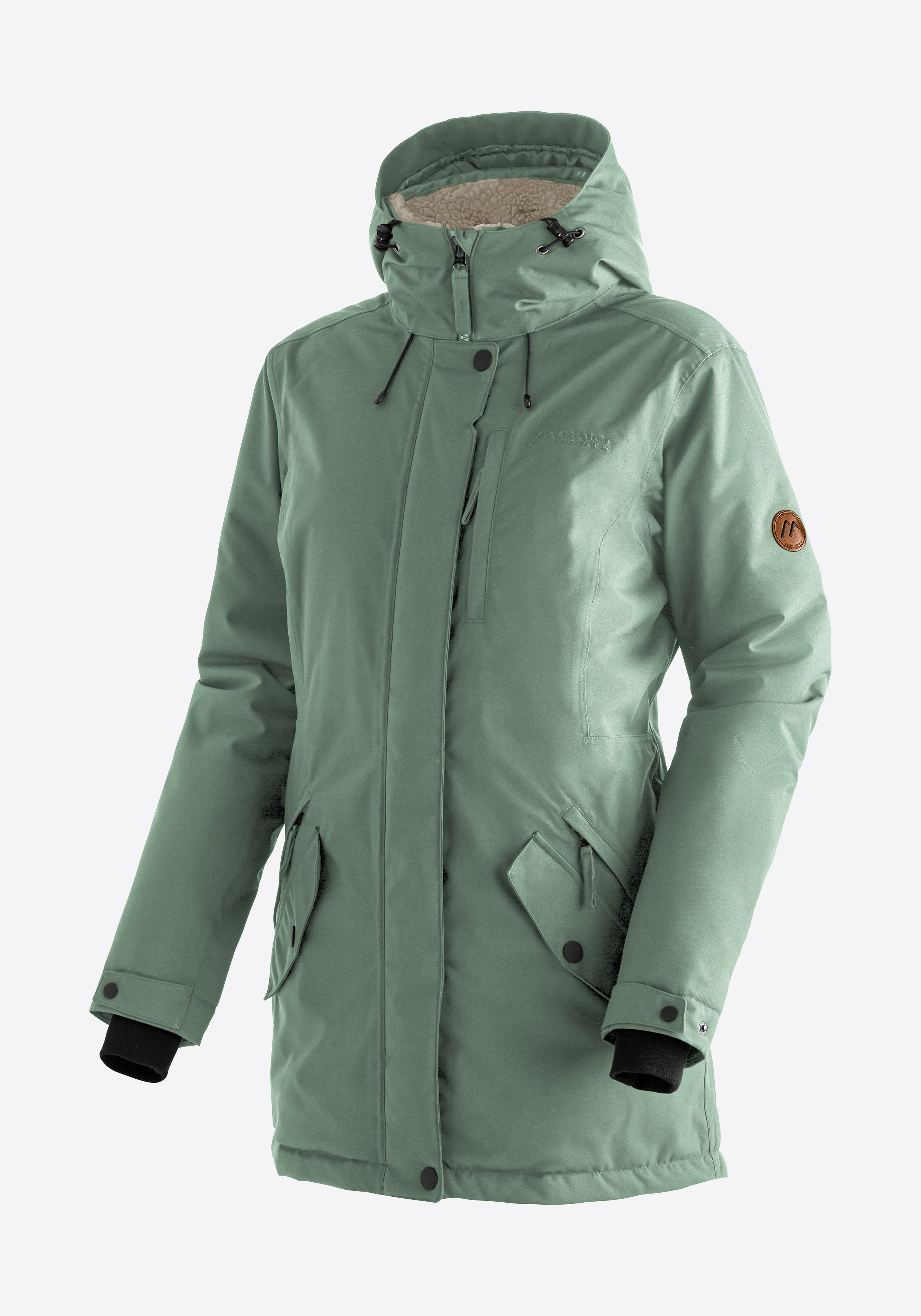 KATRINE Bekleidung, Mantel, Jacke, Mantel, Parka, Waldgrün, Fleecefutter, Reißverschluss