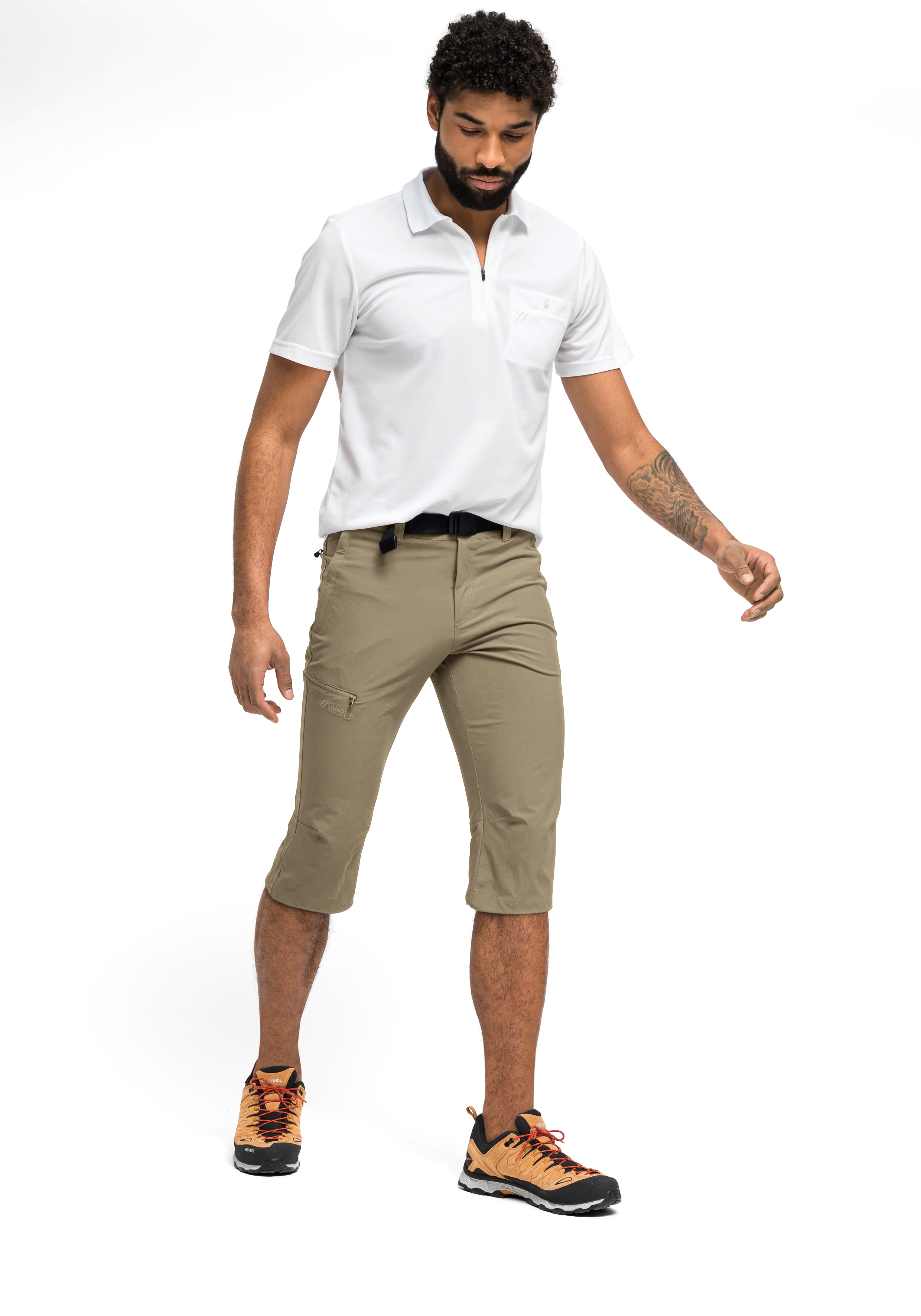 Jennisei Hemd, Kurze Hosen, Erwachsener, Mann, Person, Polohemd, Kurze Hose, Khaki, Cargo Shorts, Sneaker