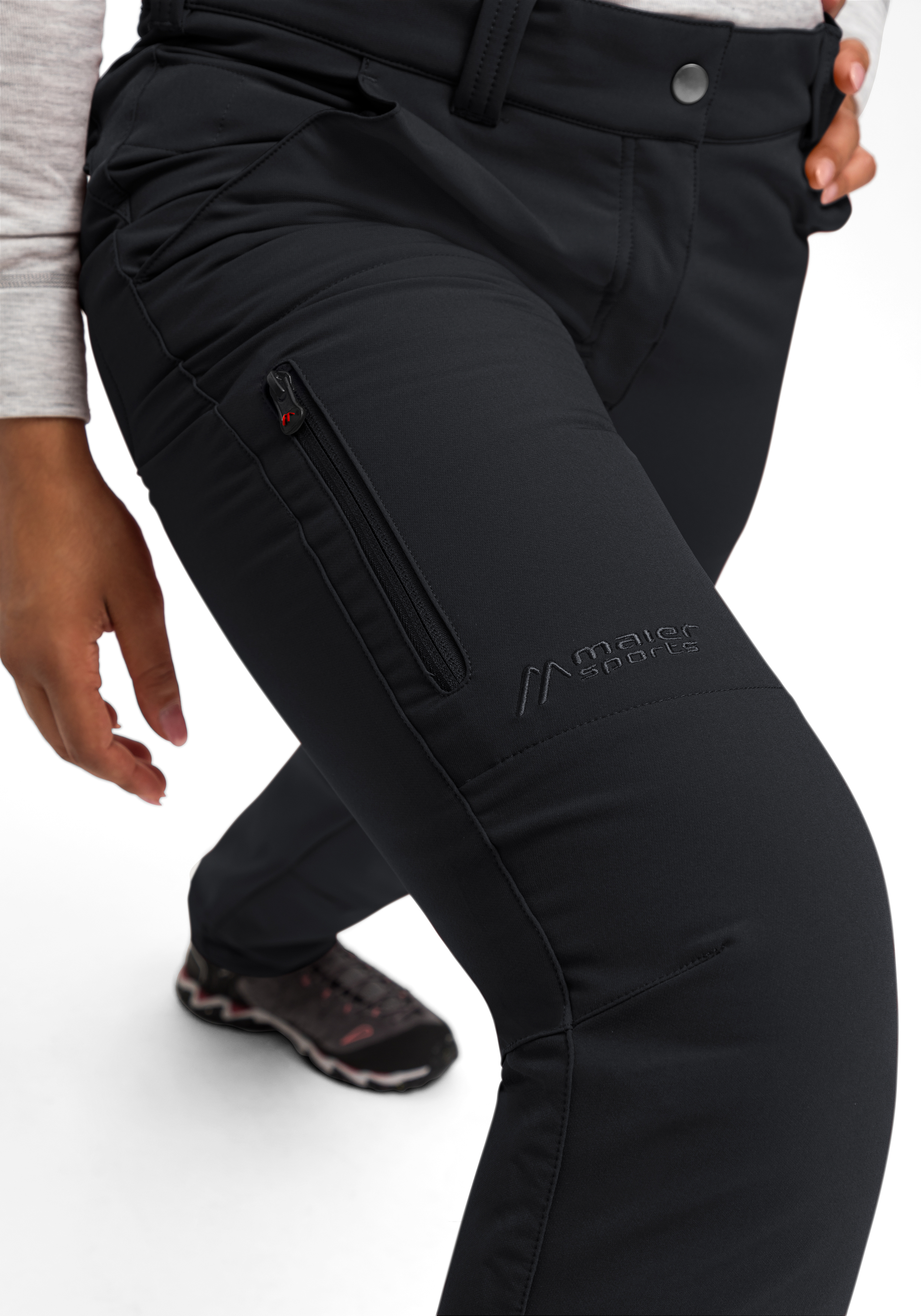 Helga Bekleidung, Hosen, Person, Jeans, Bekleidung, Hosen, Person, Schuh, Jeans, hose, zippered pocket, softshell, black, athletic