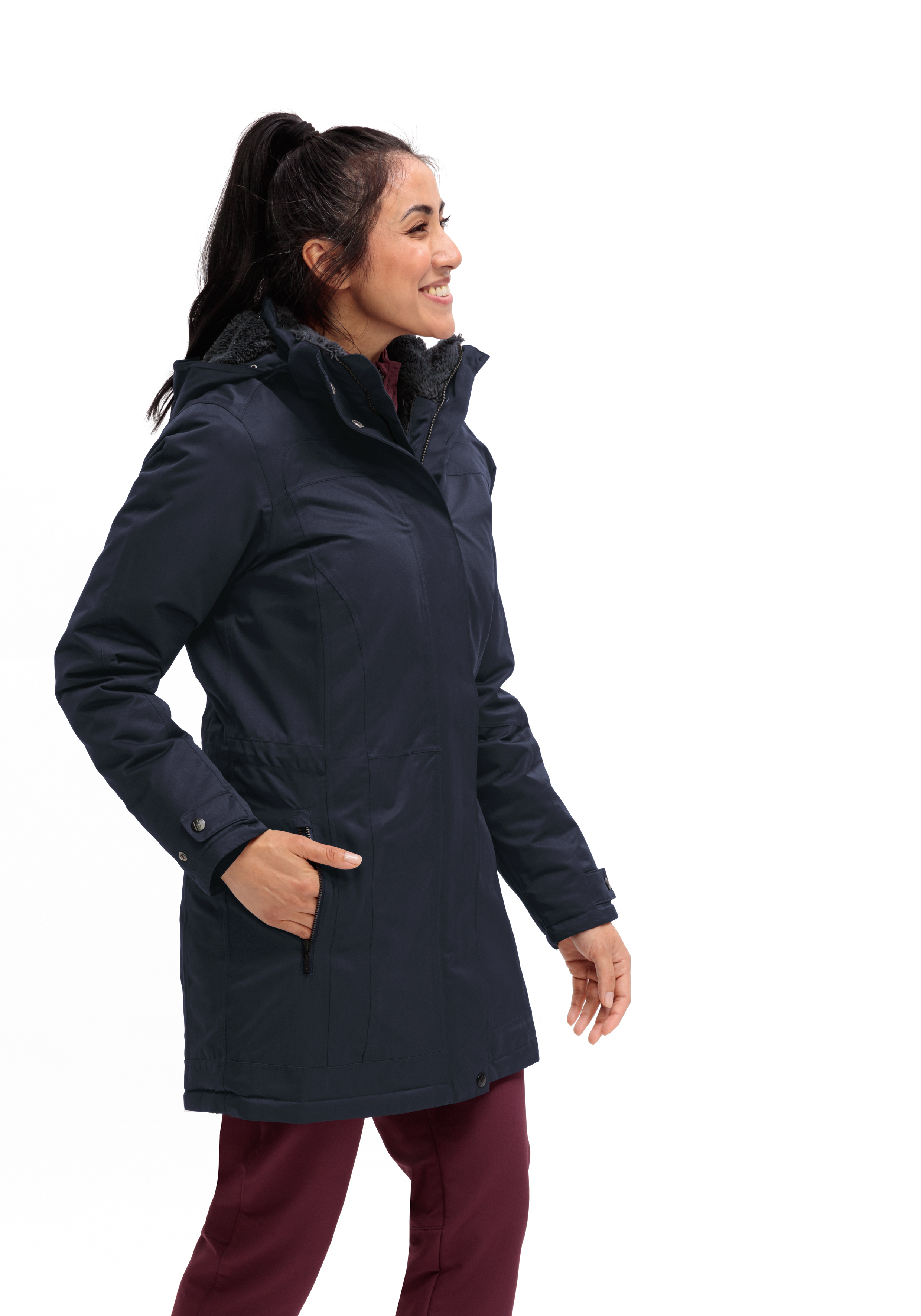 Lisa 2.1 Mantel, Jacke, Langarm, Person, Vlies, Mantel, Jacke, Langarm, Person, Vlies, Mantel, Jacke, Erwachsener, Person, Frau, Mantel, Jacke, Erwachsener, Person, Frau, Regenjacke, Gesteppte Jacke, Hoher Kragen, Seitliche Taschen, Dunkelblau