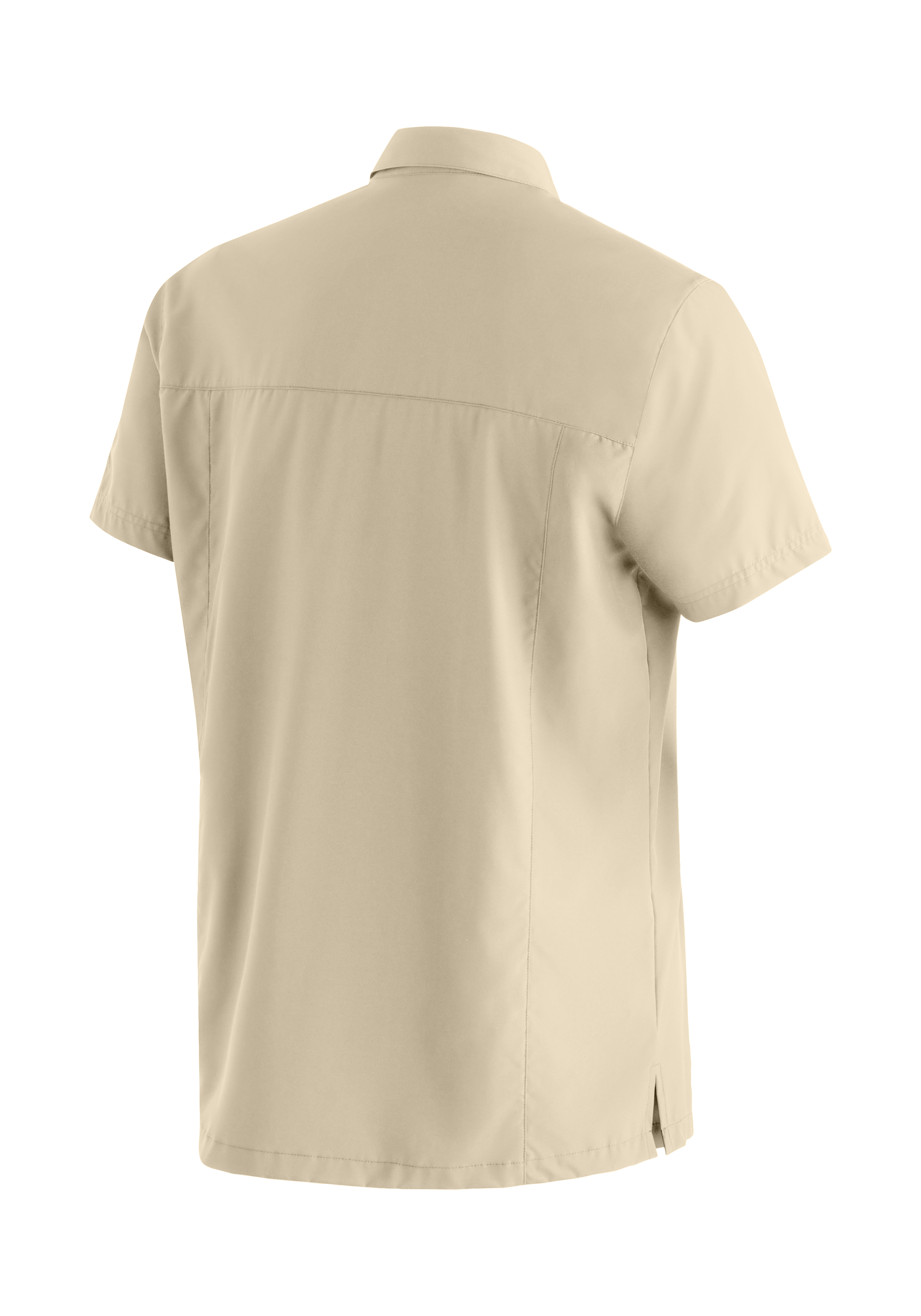 Hemd, Beige, Kurzarm, Kragen, Rückseite
