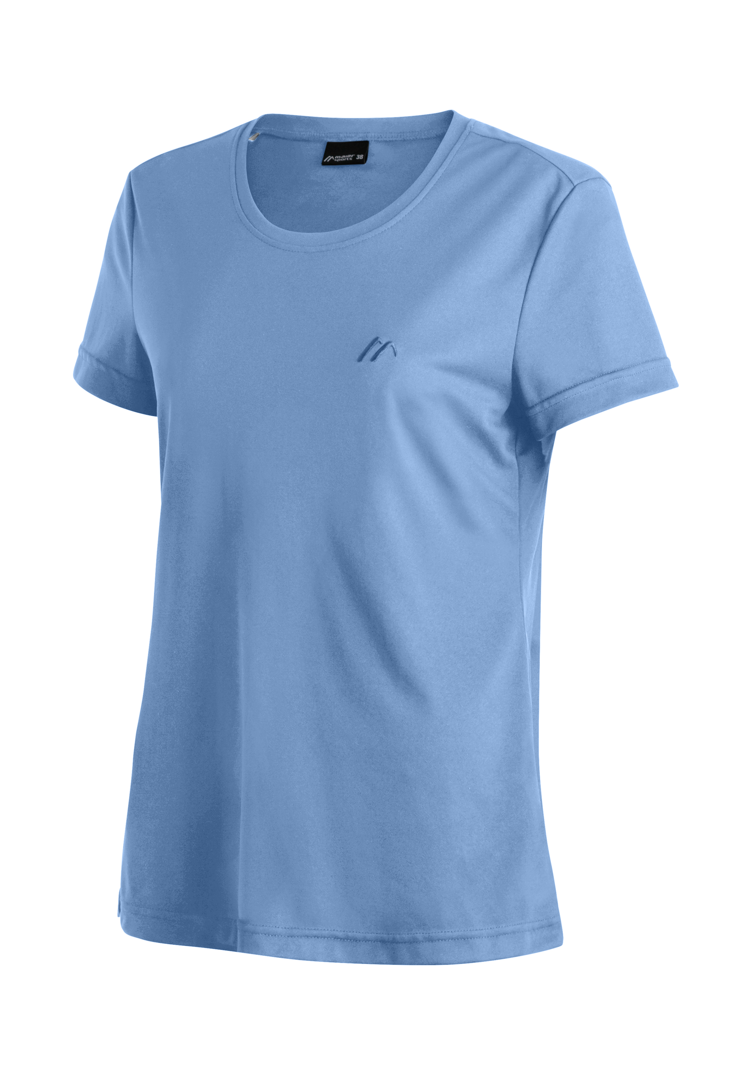 T-Shirt, Kurzarm, Rundhals, uni, blau