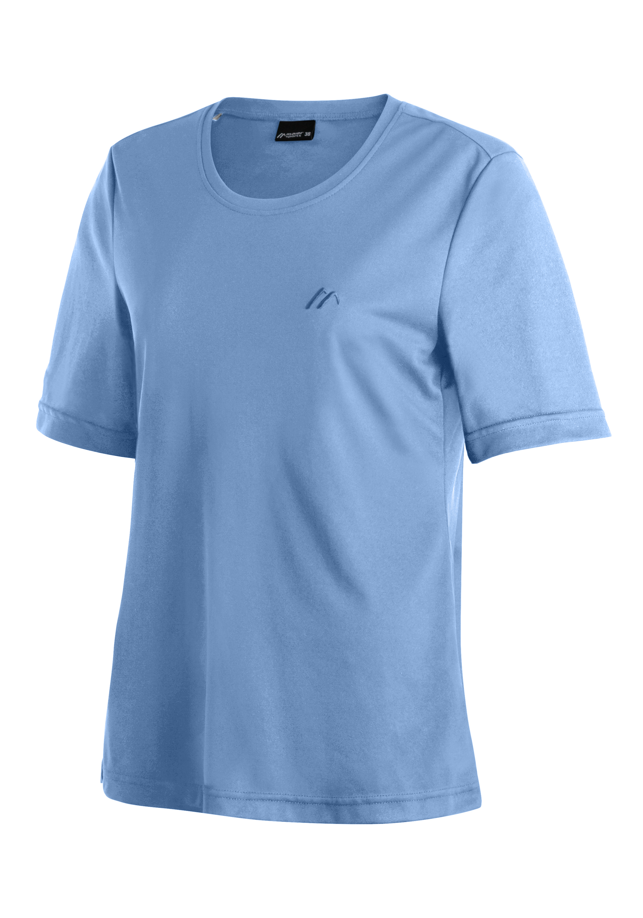 T-Shirt, Kurzarm, Rundhals, uni, blau, T-Shirt, Kurzarm, Rundhalsausschnitt, Baumwolle, Einfarbig