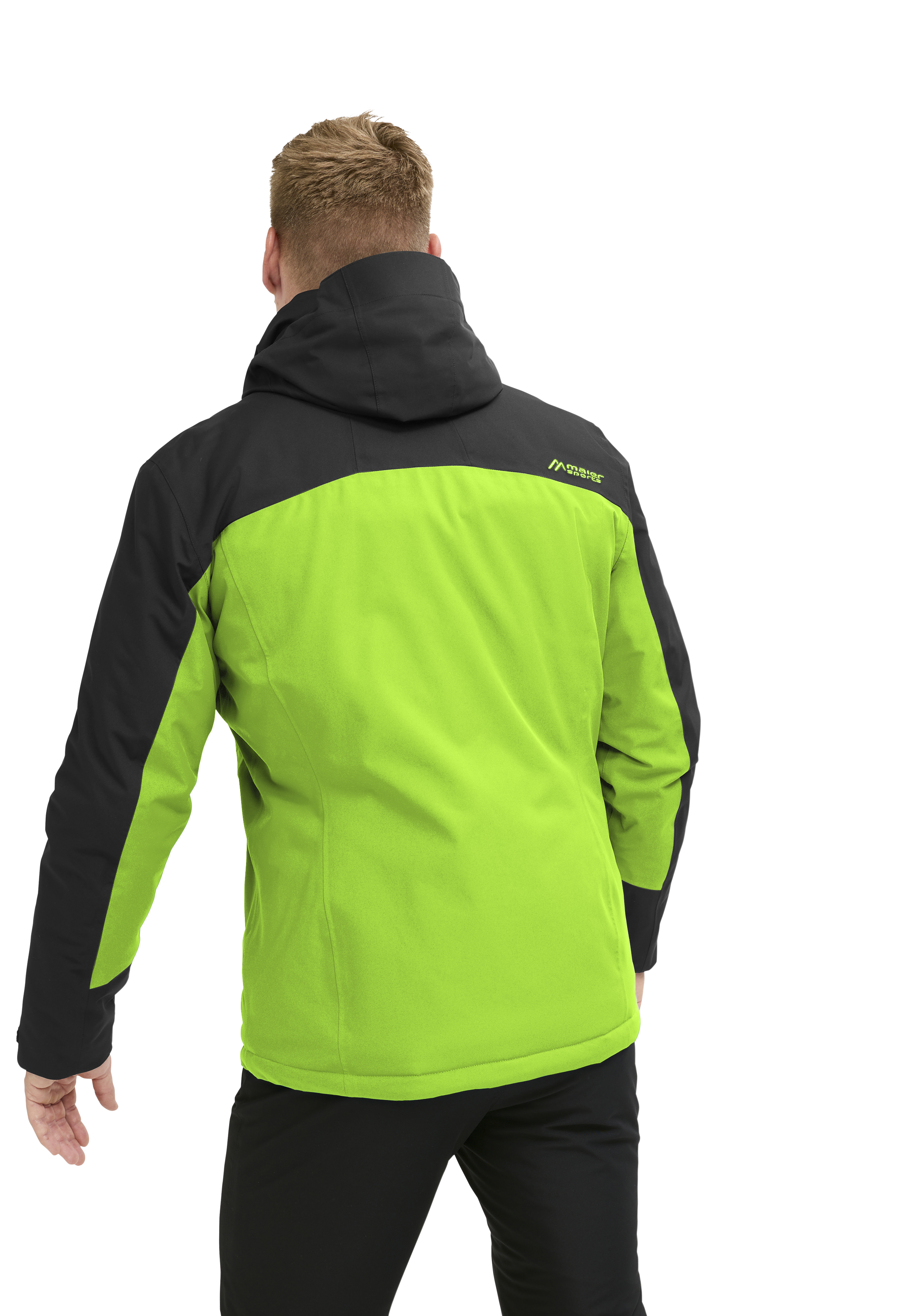 HELGE Herrenjacke, Softshell, Neongrün, Schwarz, Kapuze