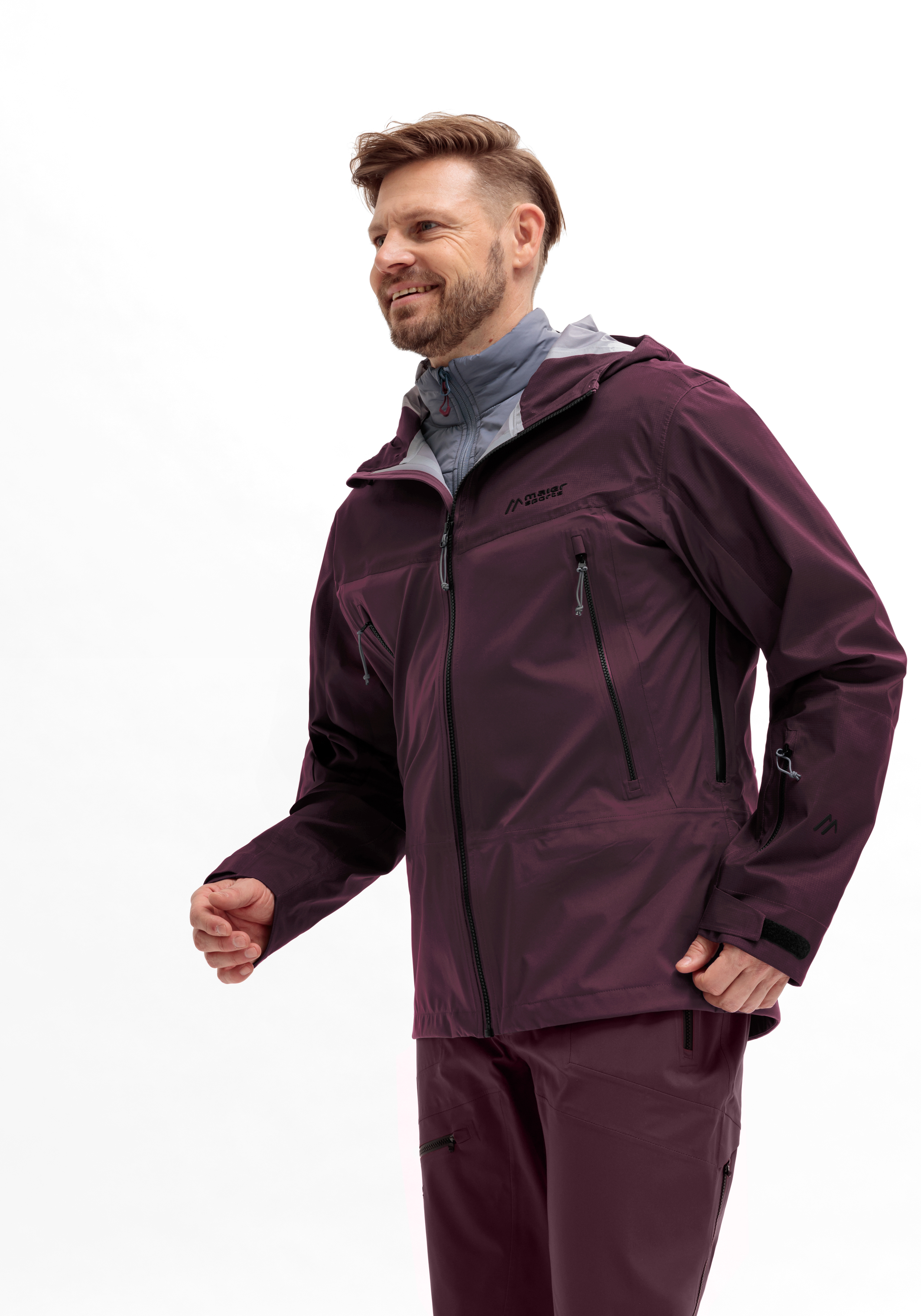 Marsicano 3lg Mantel, Jacke, Erwachsener, Mann, Person, Regenjacke, Softshell, Mann, Violett, Reißverschlusstaschen
