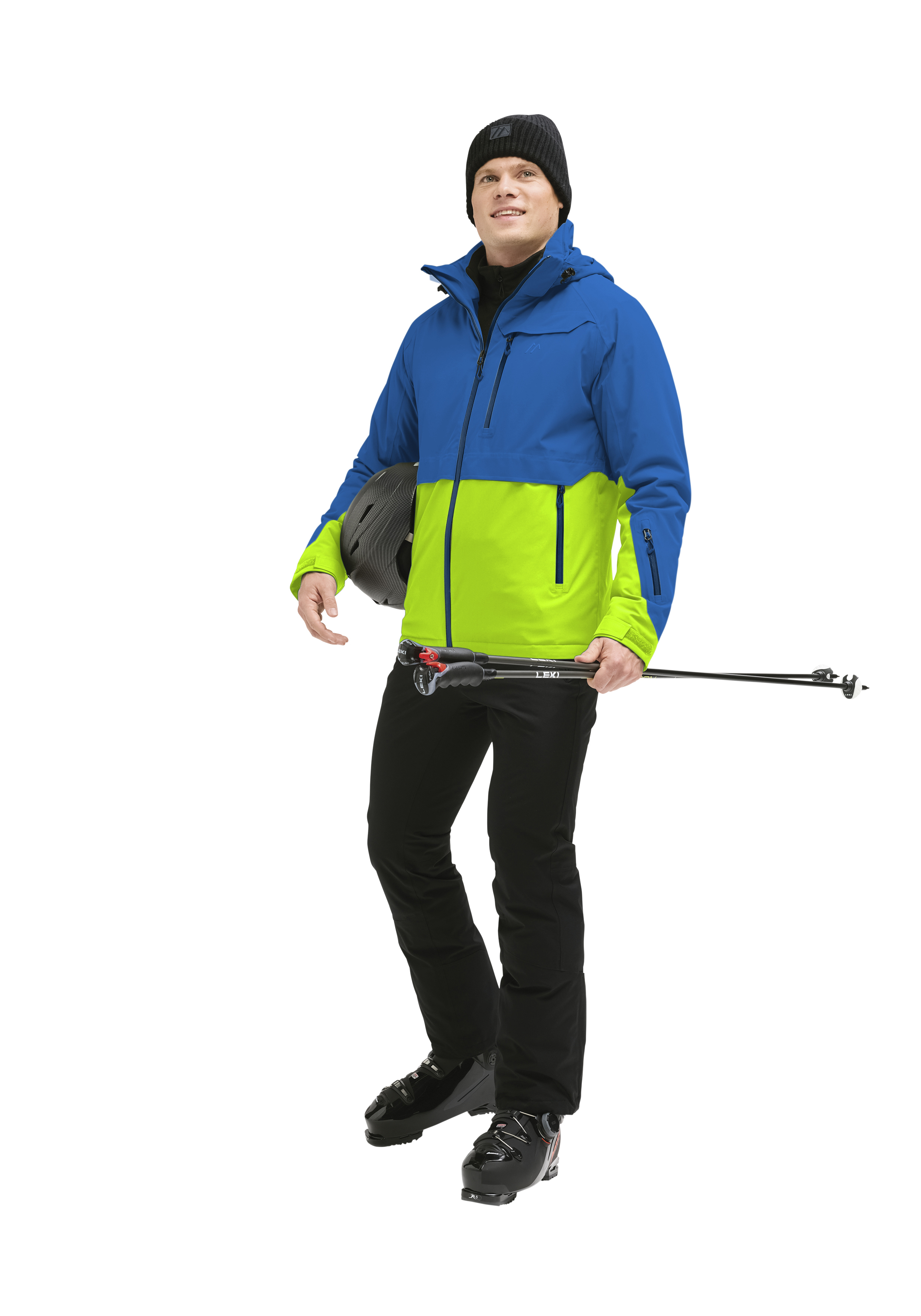 Snowjacke, Colorblock-Jacke, Wanderausrüstung, Winterkleidung, Hose und Stiefel Set