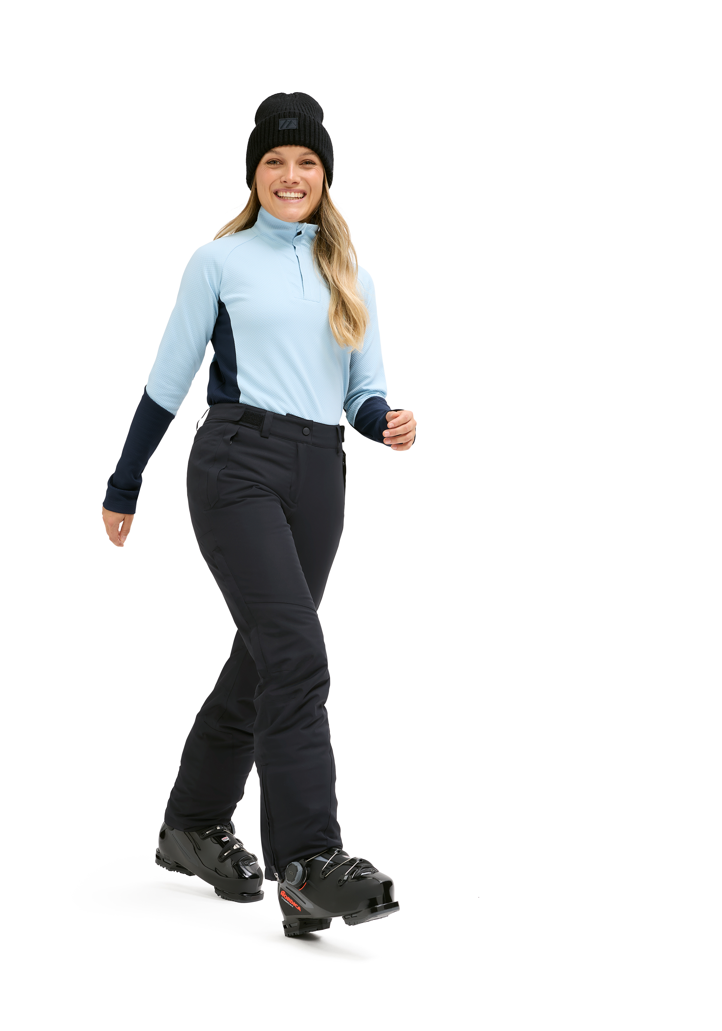 Skihose, Skibekleidung, Schneeschuhe, Langarm-Pullover, Mütze