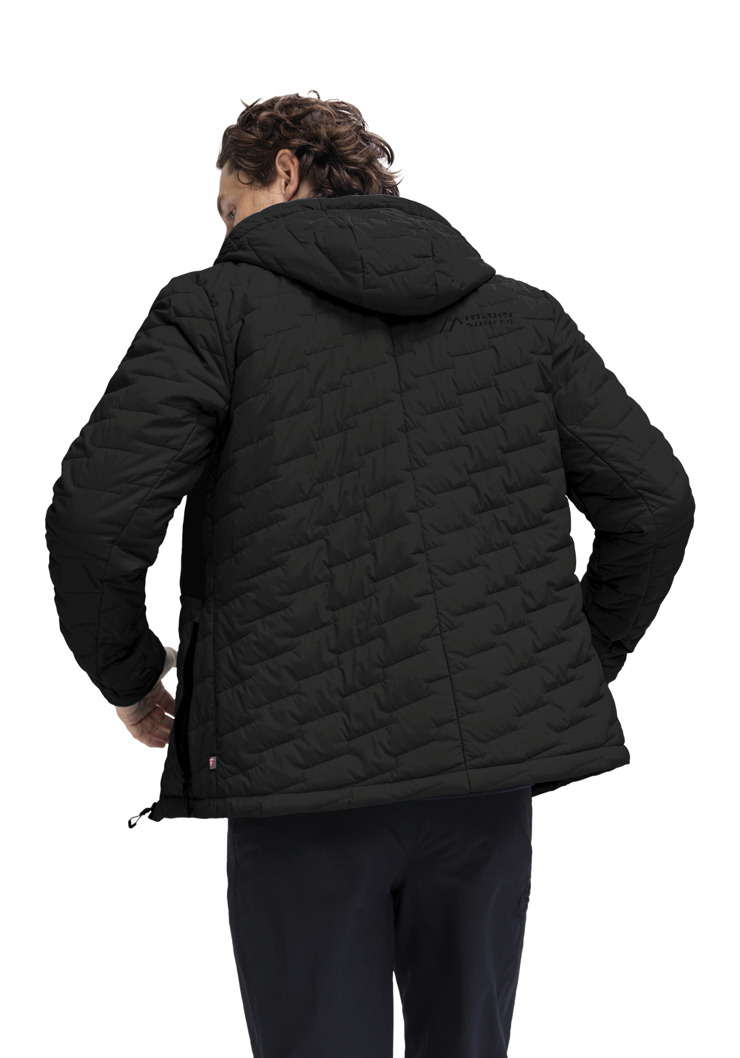 Mantel, Jacke, Erwachsener, Mann, Person, Jacken, Daunenjacke, Herren, Schwarz, geteilte Steppung, Daunenjacke, Quilted, Hooded, Schwarz, Winterjacke