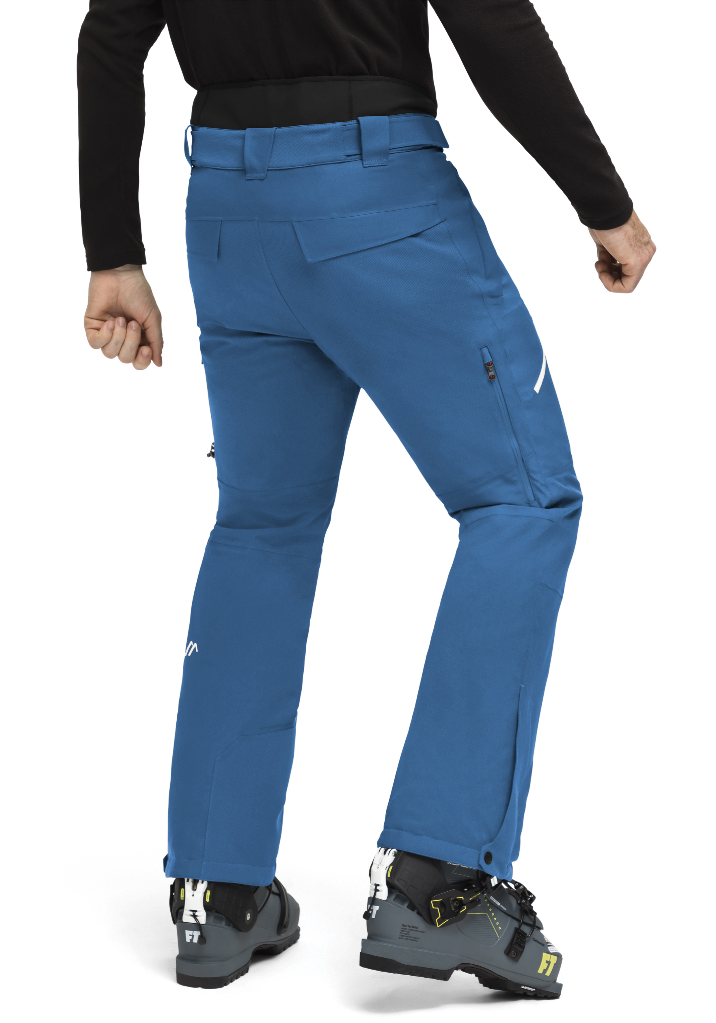 HUBI hose, softshell, blau, Skihose, Reißverschluss-Tasche