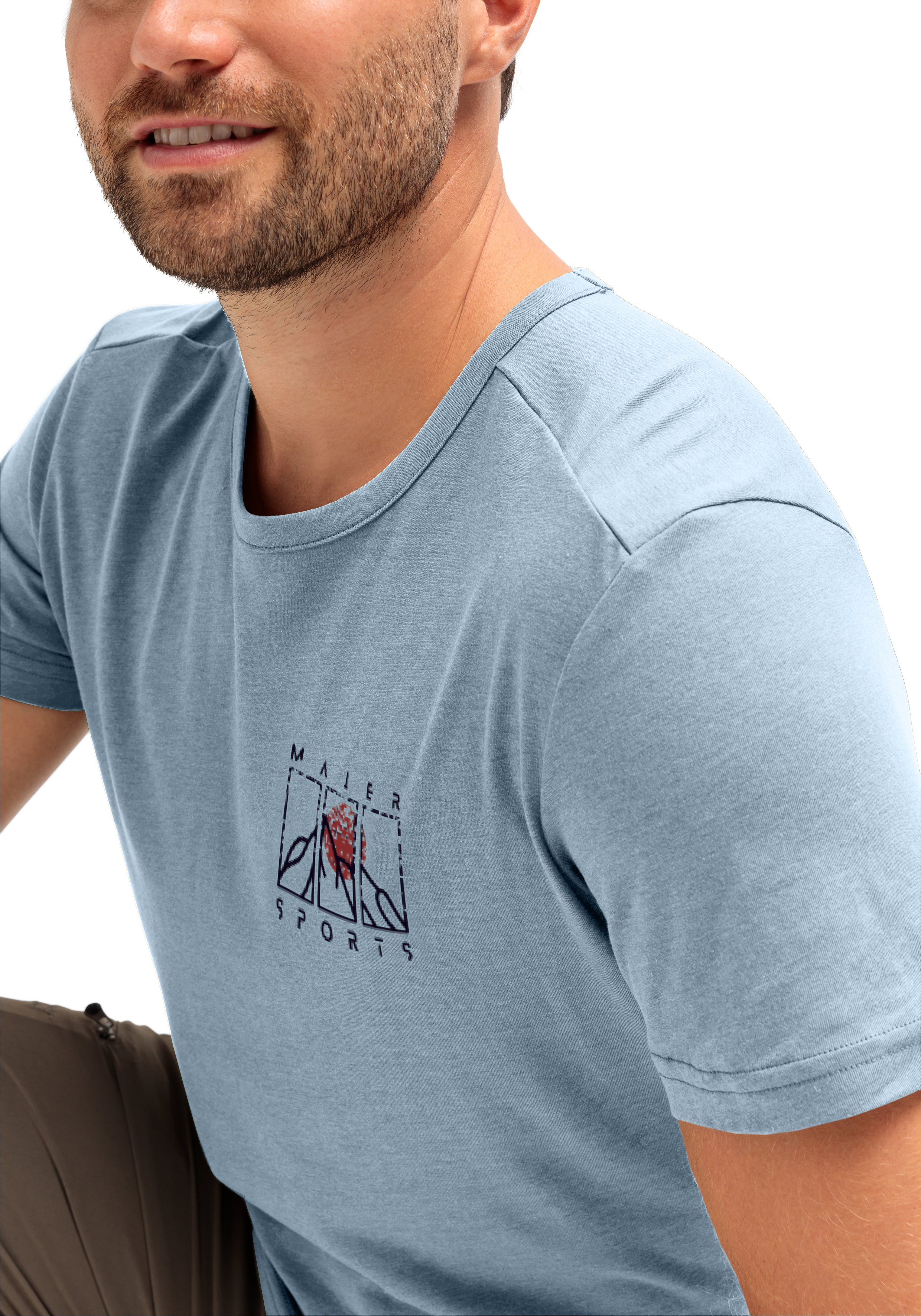 T-Shirt, Kurzarm, Rundhals, Baumwollmischung, Logo vorne