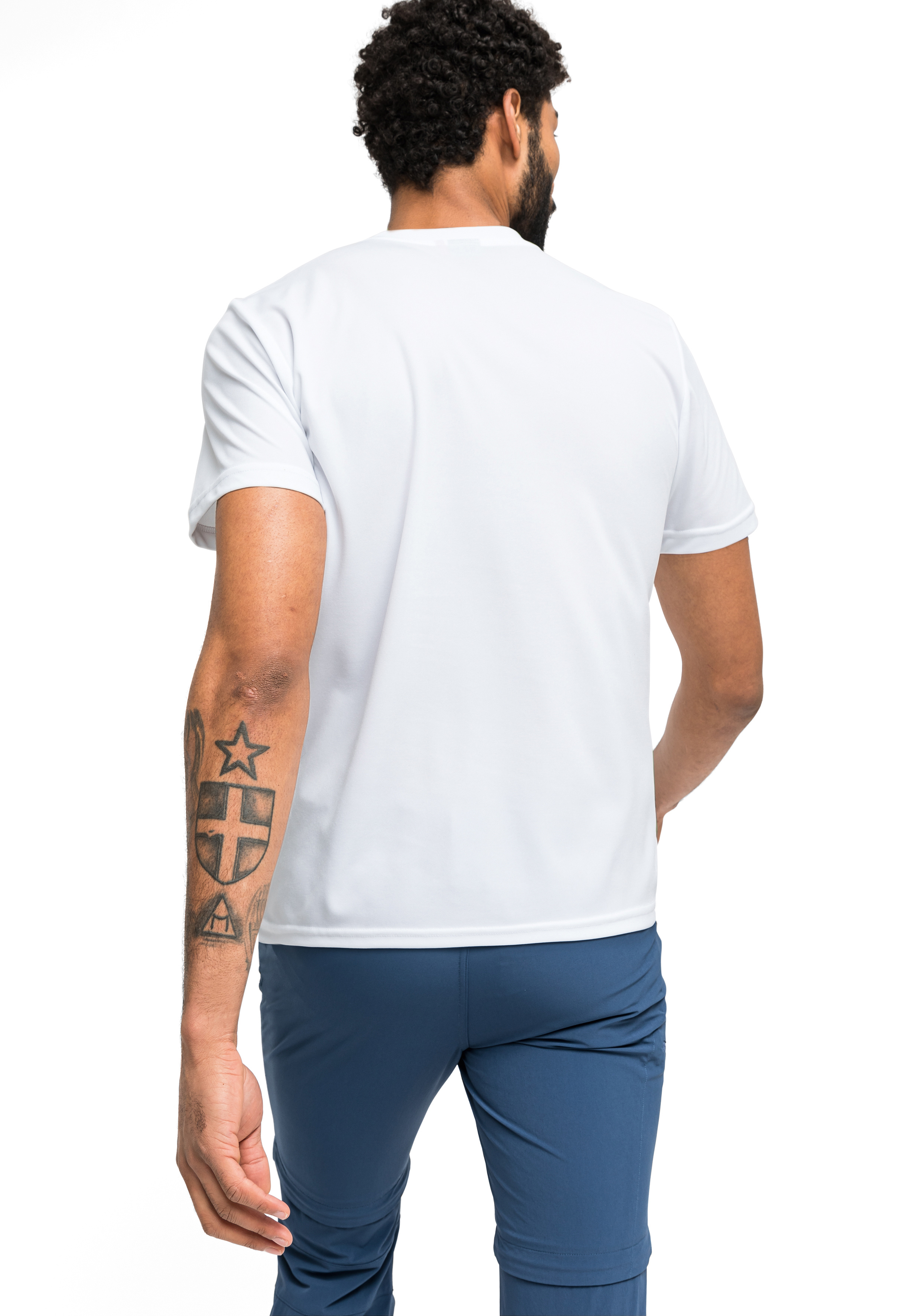 Walter T-shirt, Ärmel, Erwachsener, Mann, Person, T-shirt, Erwachsener, Männlich, Mann, Person, T-Shirt, Weiß, Kurzarm, Stoff, Rückenansicht