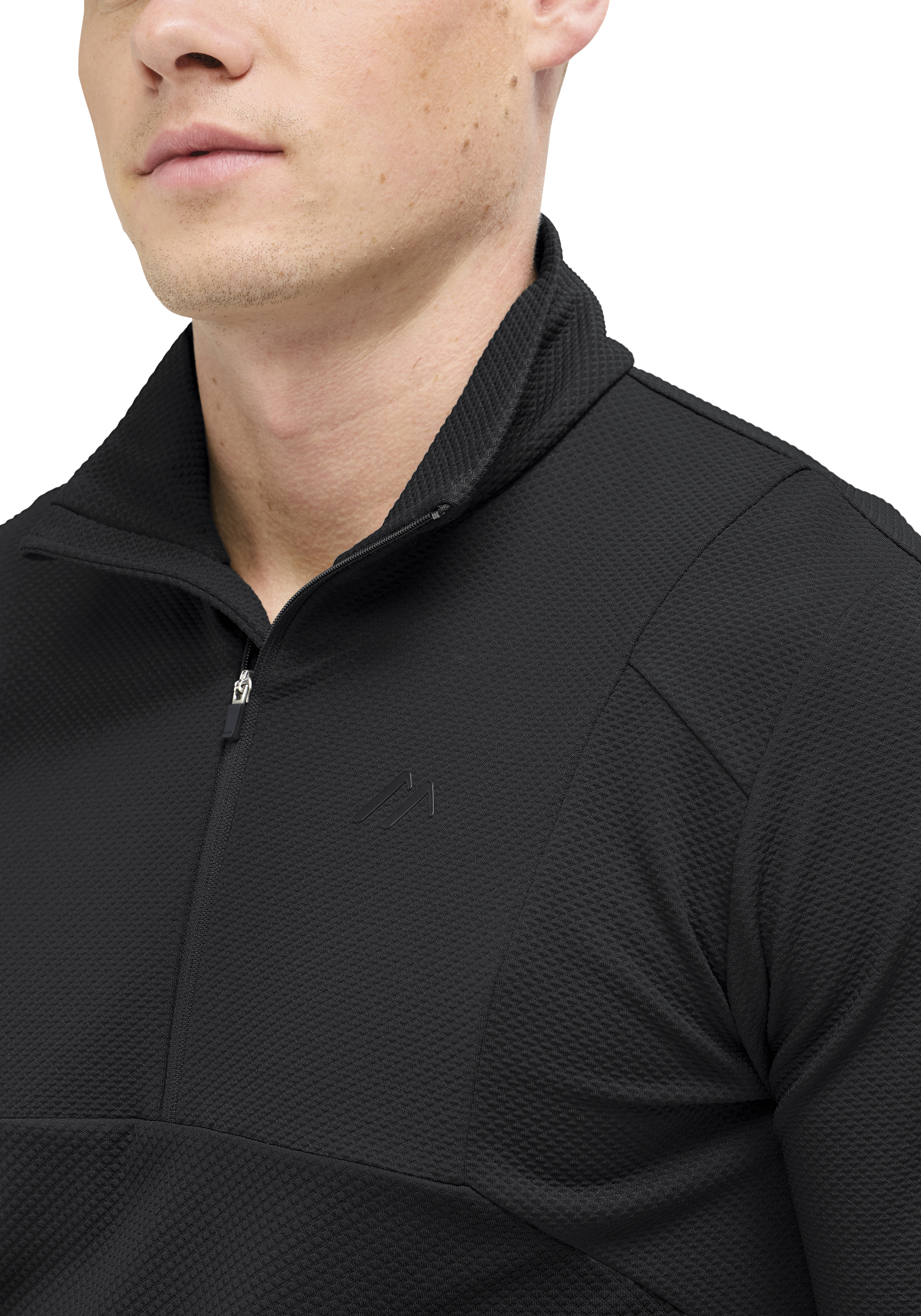 Lipno HZ M polo, Reißverschluss, schwarz, Textur, Kragen
