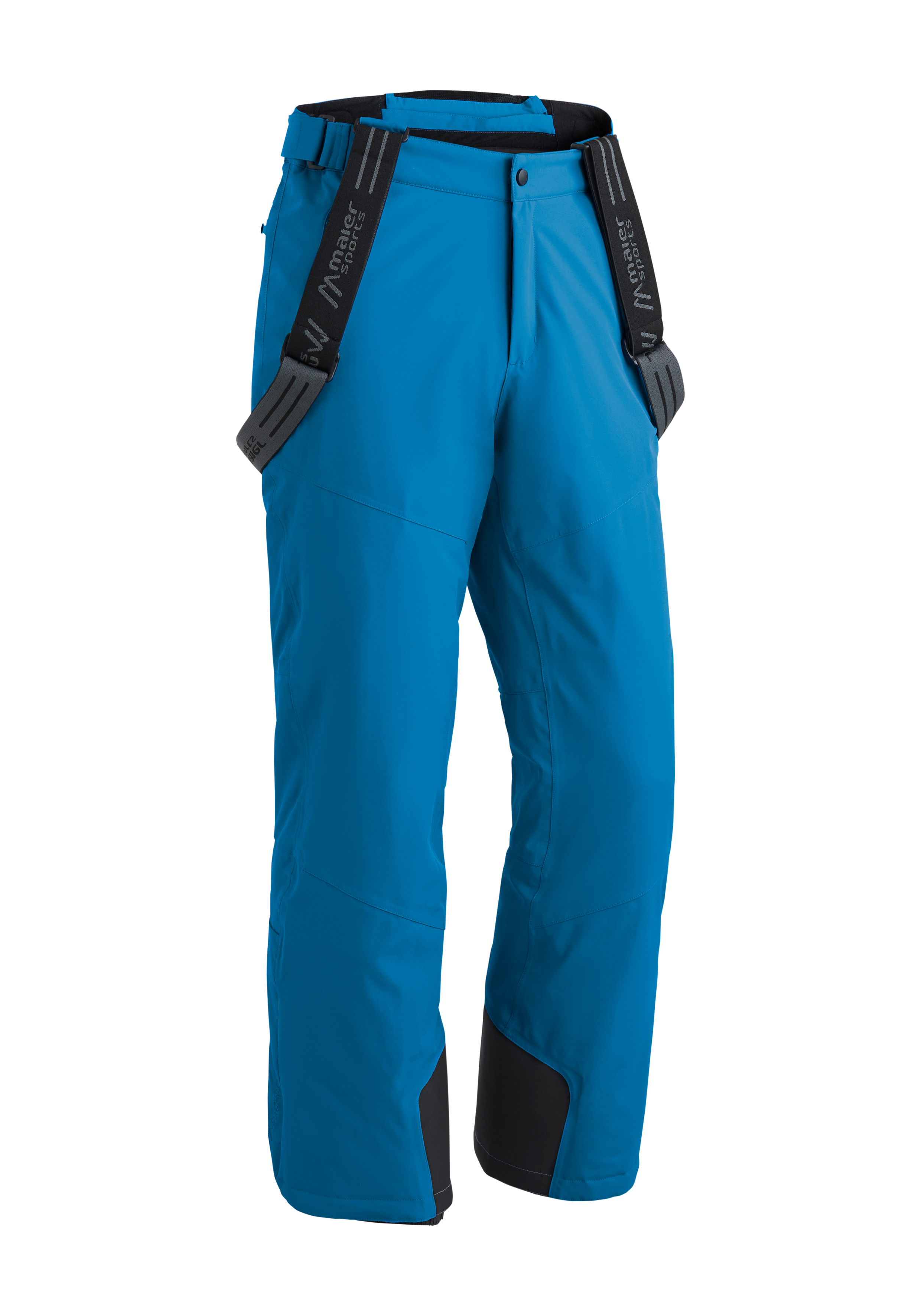 snow pants, hardshell, ski pants, blue, adjustable suspenders
