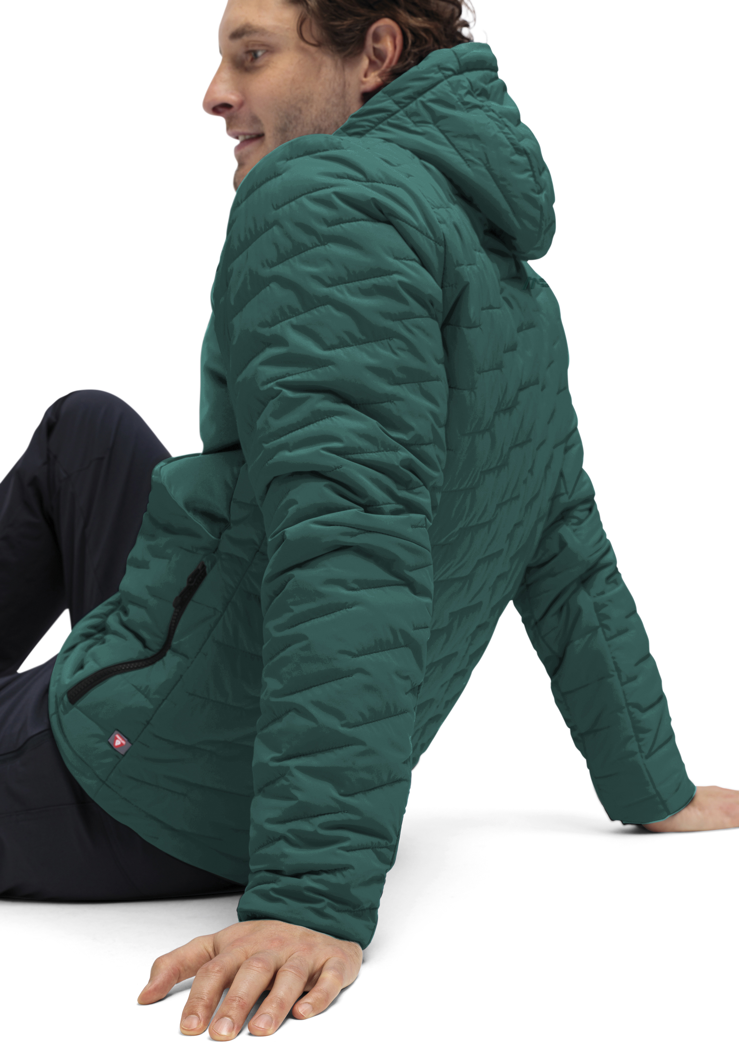 Daunenjacke, Grüne Jacke, Pufferjacke, Kapuzenjacke, Reißverschluss Tasche