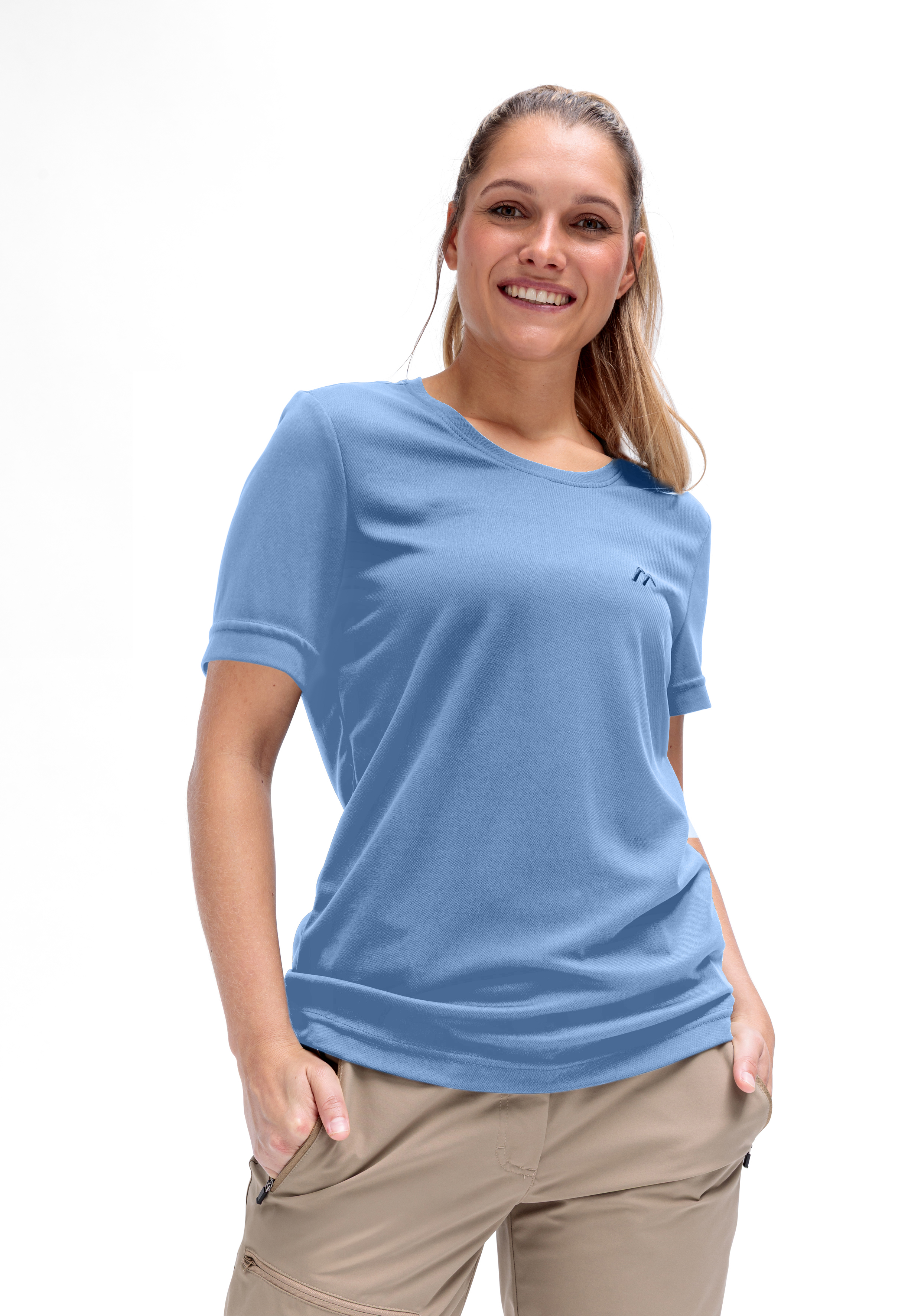 t-shirt, kurzarmshirt, einfarbig, blau, casual, T-Shirt, Short Sleeve, Light Blue, Crew Neck, Casual Fit