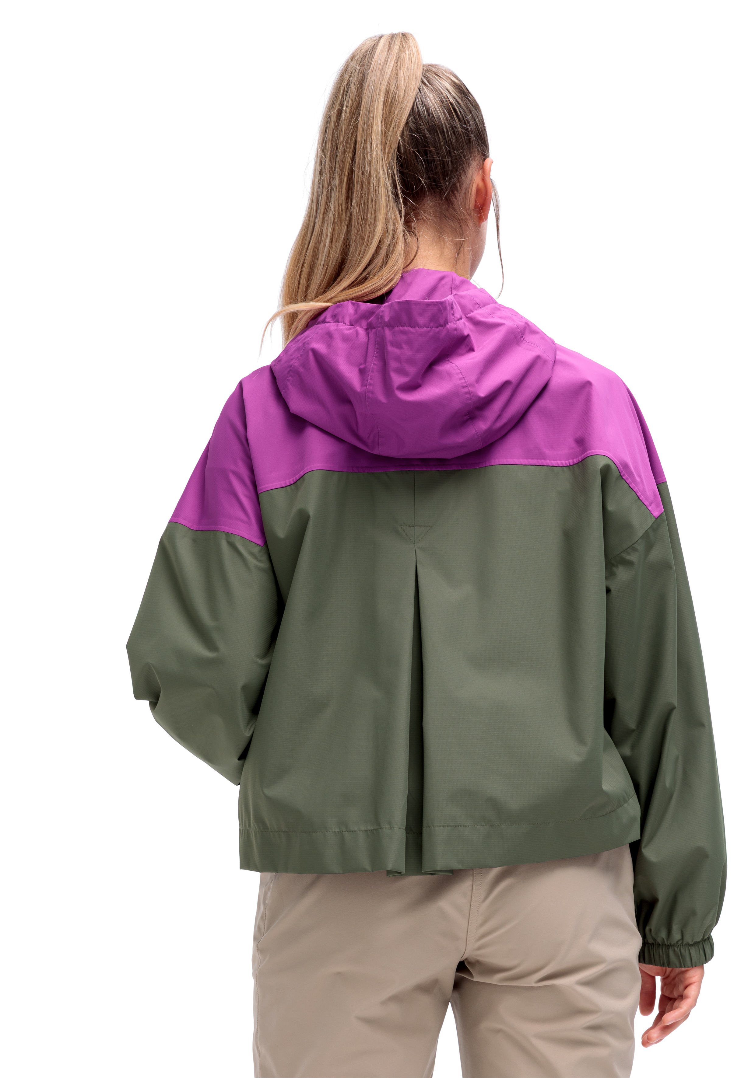 Regenjacke, Hoodie, Zweifarbig, Lässig, PulloverJacke