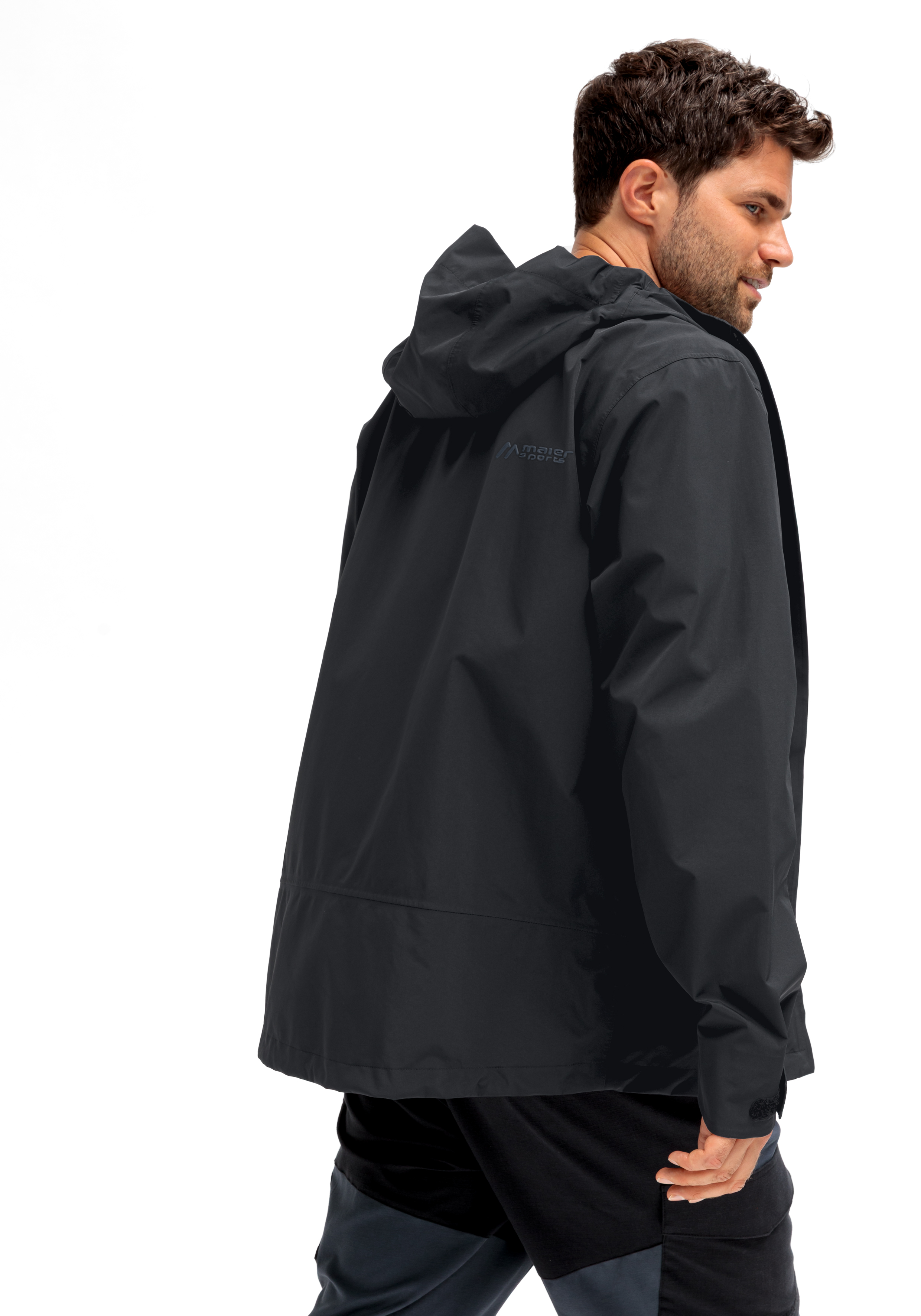 Hooded jacket, Wasserdicht, Schwarz, Outdoor, Unisex, Herrenjacke, Hardshell, Regenjacke, Kapuze, schwarz