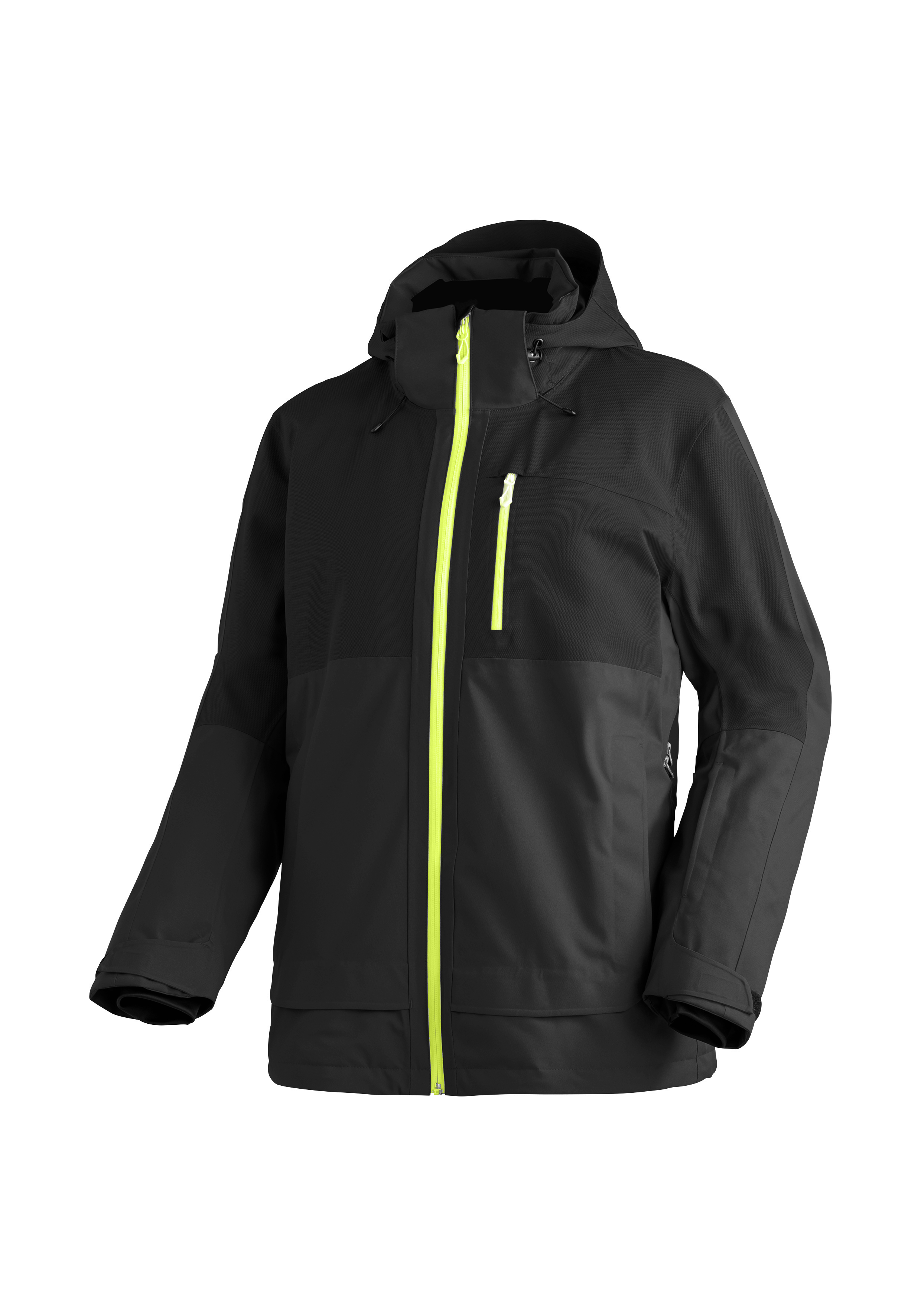 HUBERT Outdoor-jacke, Neon-Reißverschluss, Herrenjacke, Softshell, Kapuze