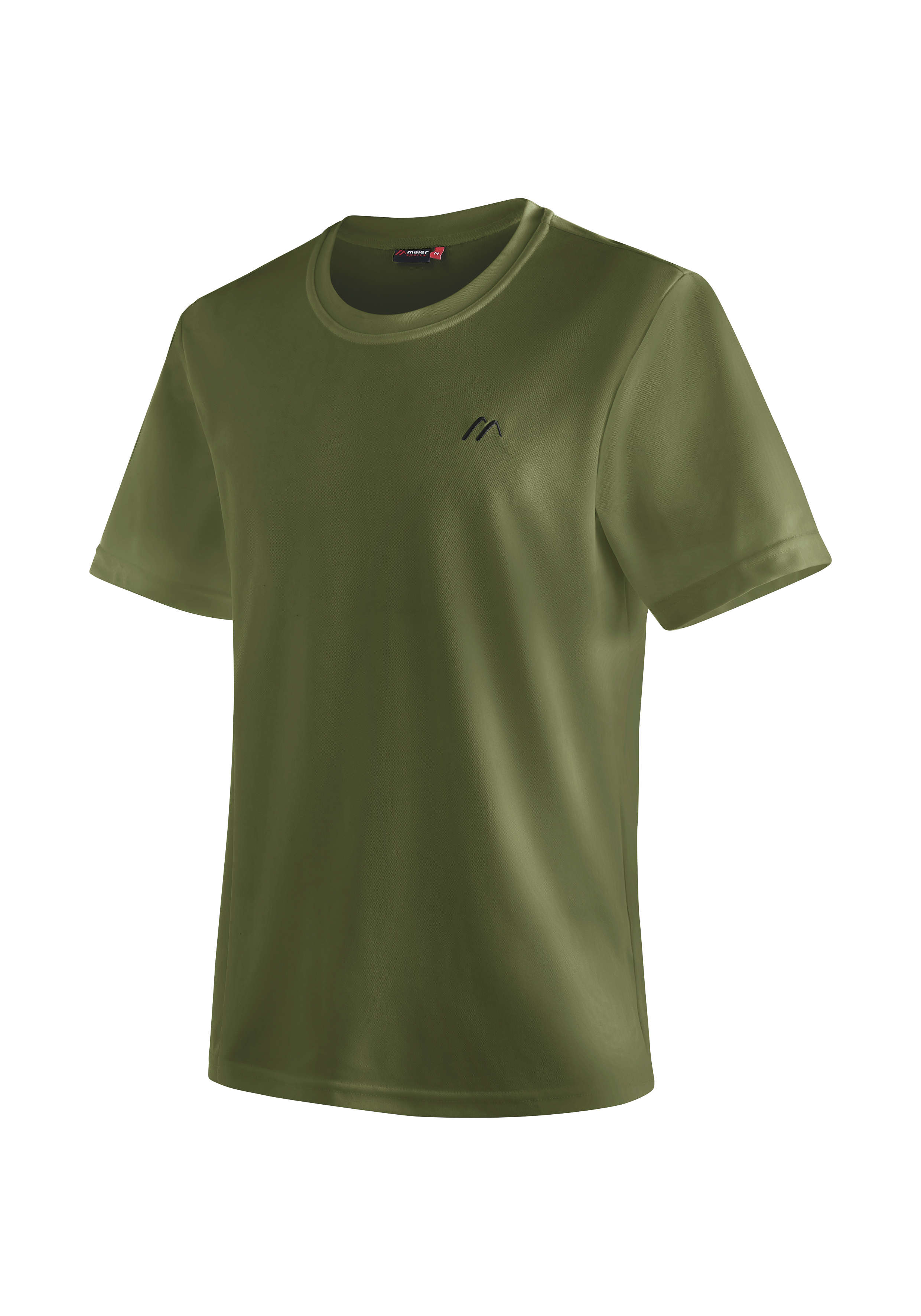 Walter t-shirt, grün, kurzarm, roundhals, kleines logo, Tee, T-Shirt, Olive, Kurzarm, Logo-Detail