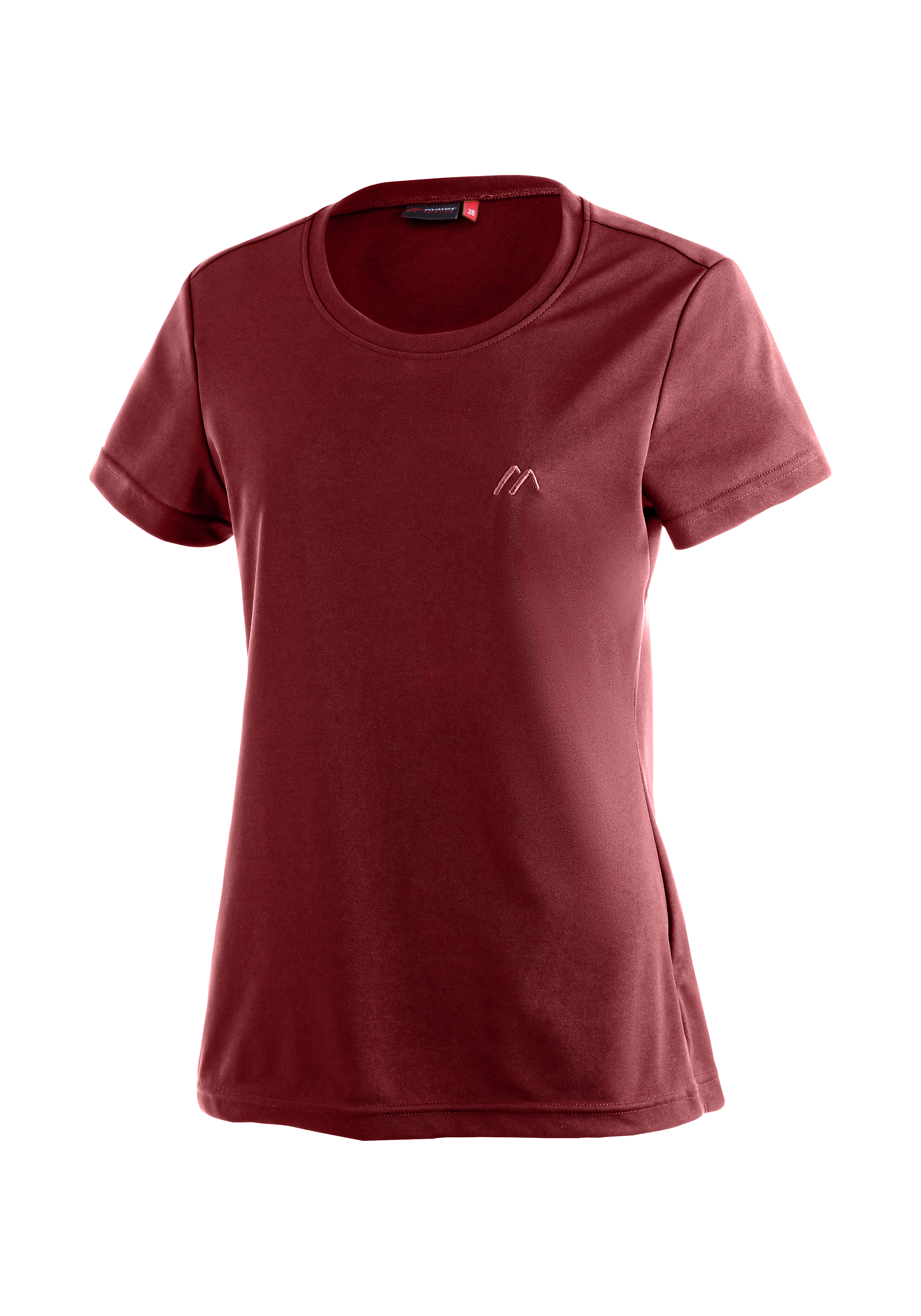 Waltraud T-Shirt, Rundhals, Kurzarm, Weinrot, Basic