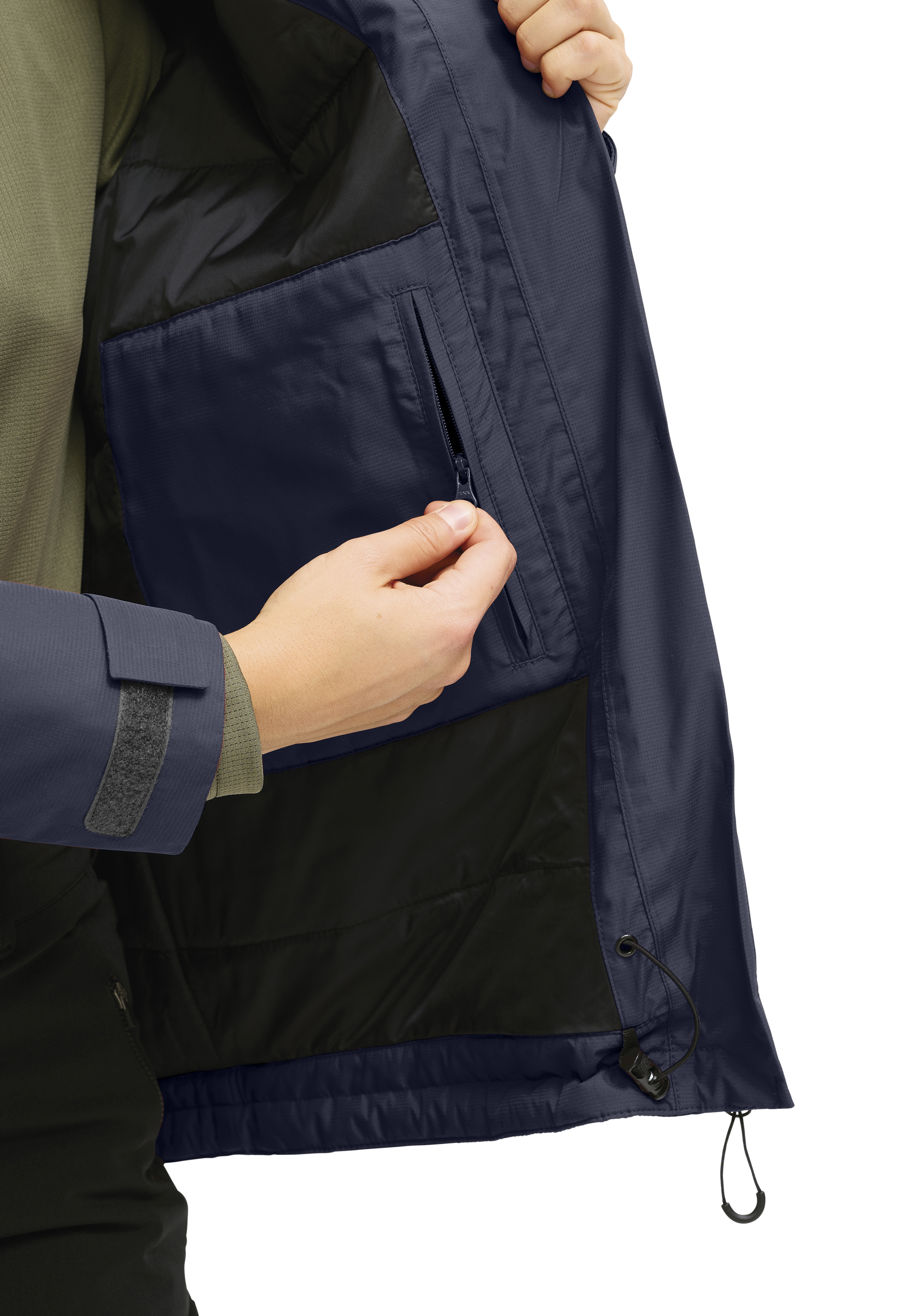 Walberla W Reißverschlussfach, Außenmaterial, Nylonjacke, Kinnschutz, Verstellbarer Saum