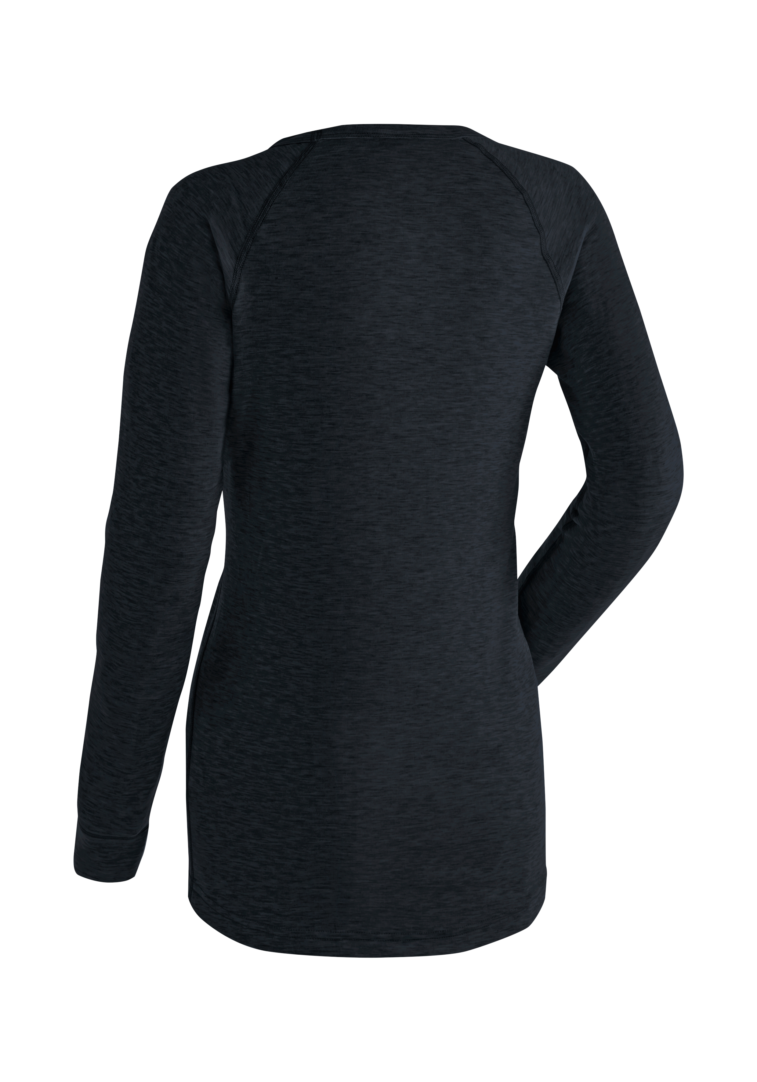 Lena Langarm, Ärmel, Vlies, Mantel, Pullover, Rundhals-Langarmshirt, Langarmshirt, Dunkelgrau, Rückenansicht, Stretchmaterial