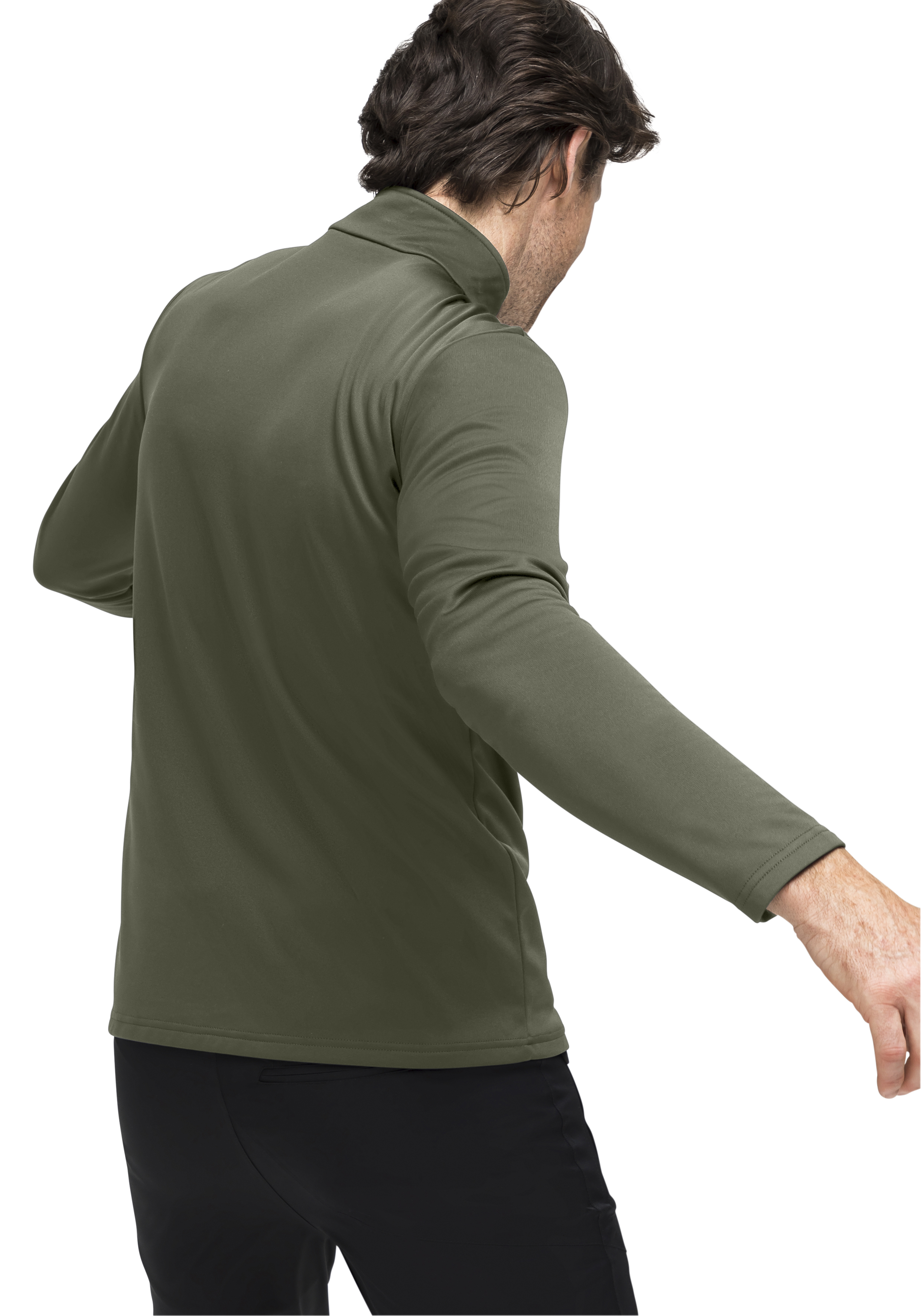 Felix Langarmshirt, Olive Grün, Fleece-ähnlich, Herren, Langarm