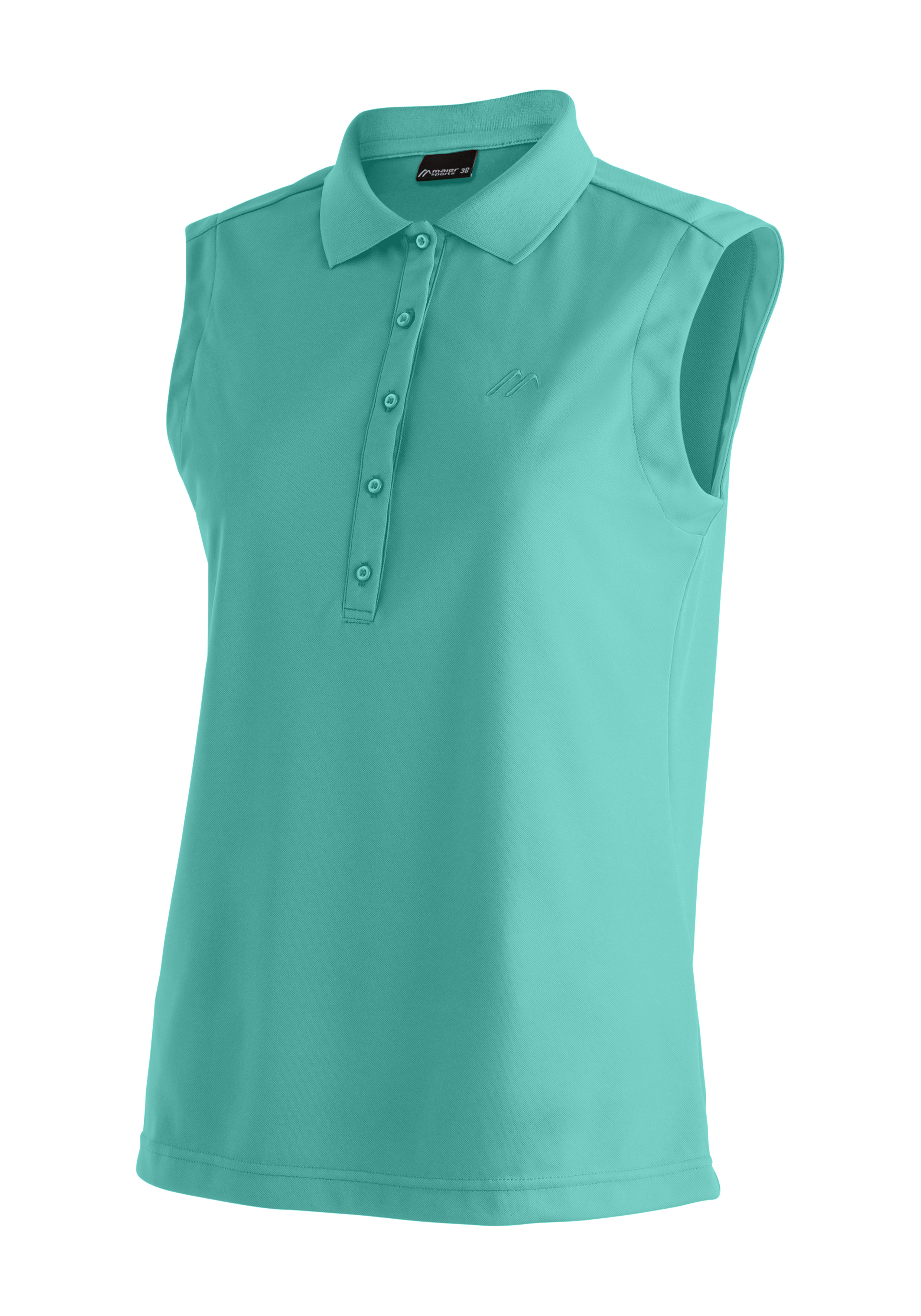 Ulrike sleeveless Bekleidung, Hemd, Bluse, Ärmellose Bluse, Poloshirt, Türkis, Kragen, Knöpfe