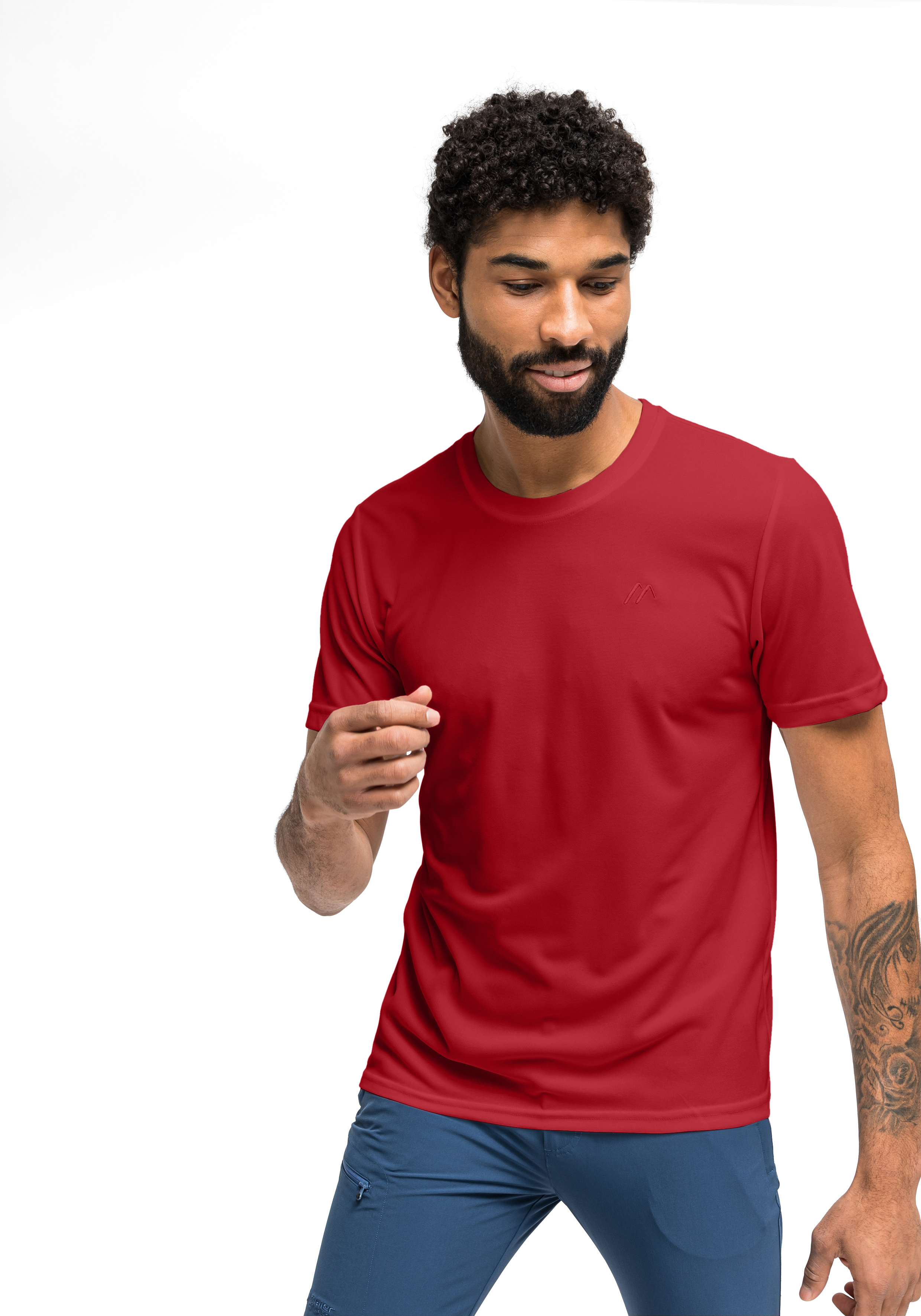 rote T‑Shirt, Kurzarm, Rundhals, Herrenoberteil, einfarbig, T-Shirt, Rotes Shirt, Kurzarm, Casual, Baumwolle?
